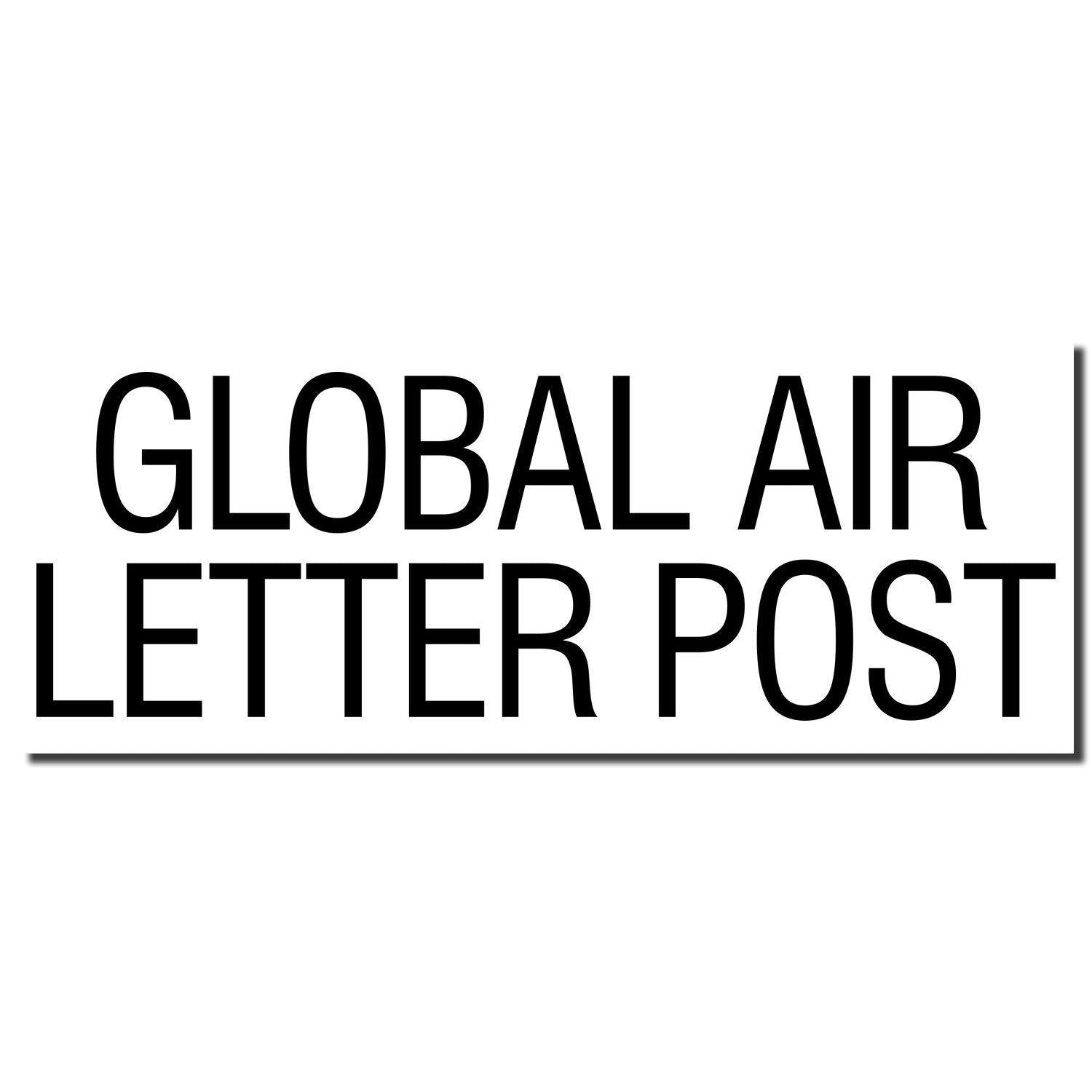 Large Pre-Inked Global Air Letter Post Stamp imprint in bold black text on a white background.