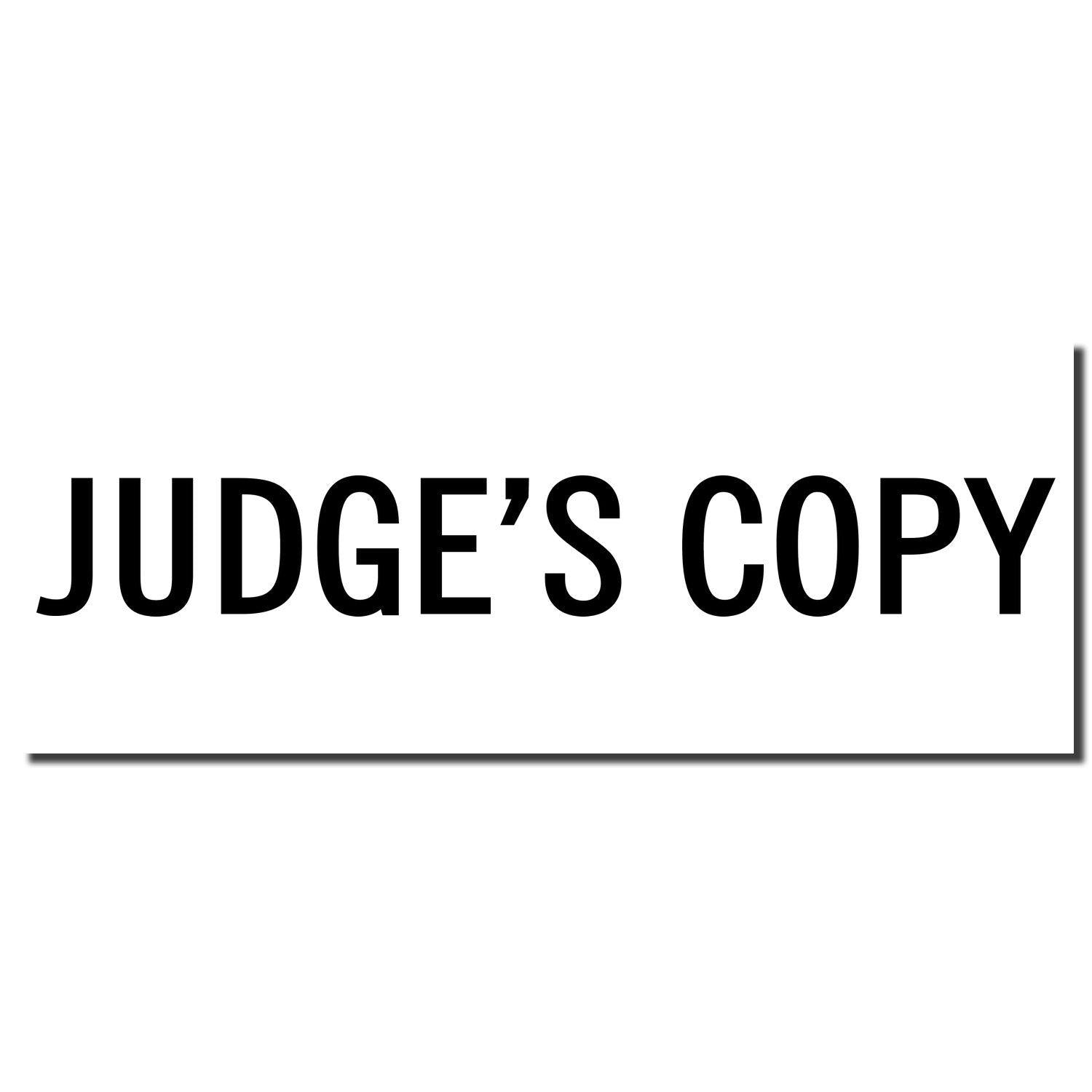 Image of the Large Pre-Inked Judge's Copy Stamp imprint displaying the text JUDGE'S COPY in bold black letters on a white background.