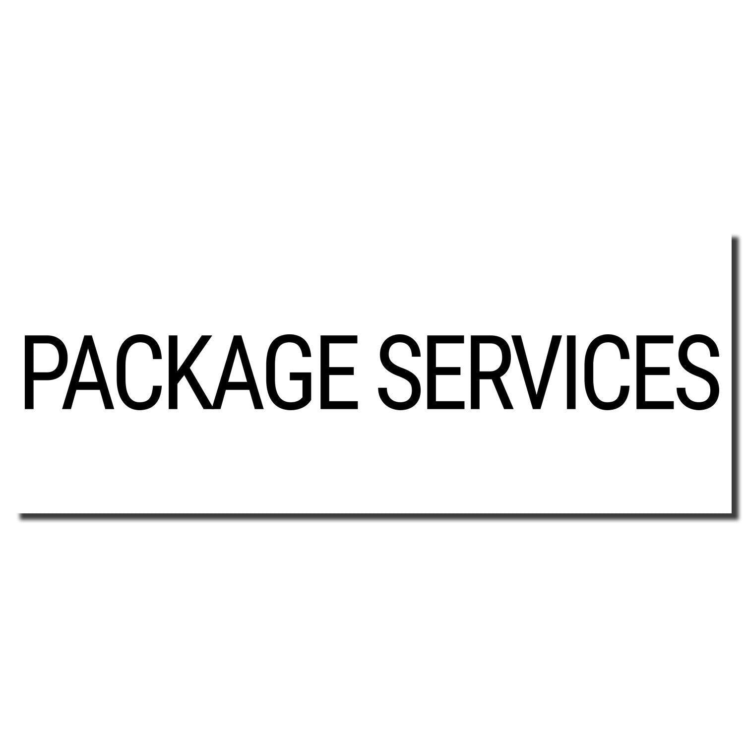 Large Self Inking Package Services Stamp imprint in bold black text on a white background.