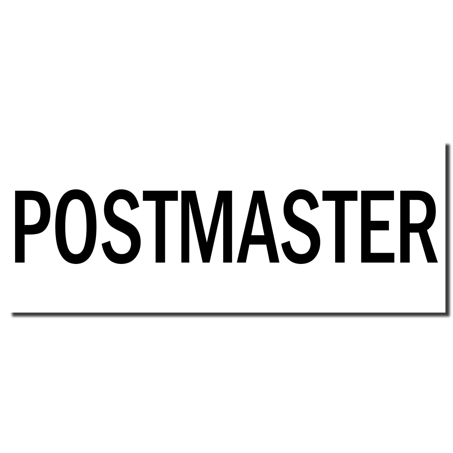 Image of a Self Inking Postmaster Stamp imprint showing the word 'POSTMASTER' in bold black letters on a white background.