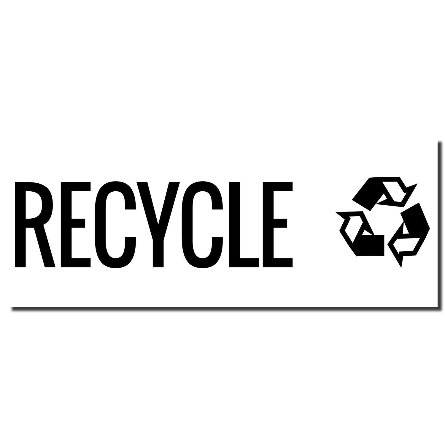 Self Inking Recycle with Logo Stamp imprint showing the word 'RECYCLE' and a recycling symbol on a white background.