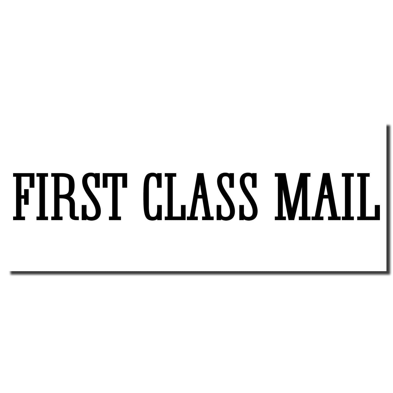 Large Pre-Inked Times First Class Mail Stamp imprint in black ink on a white background.