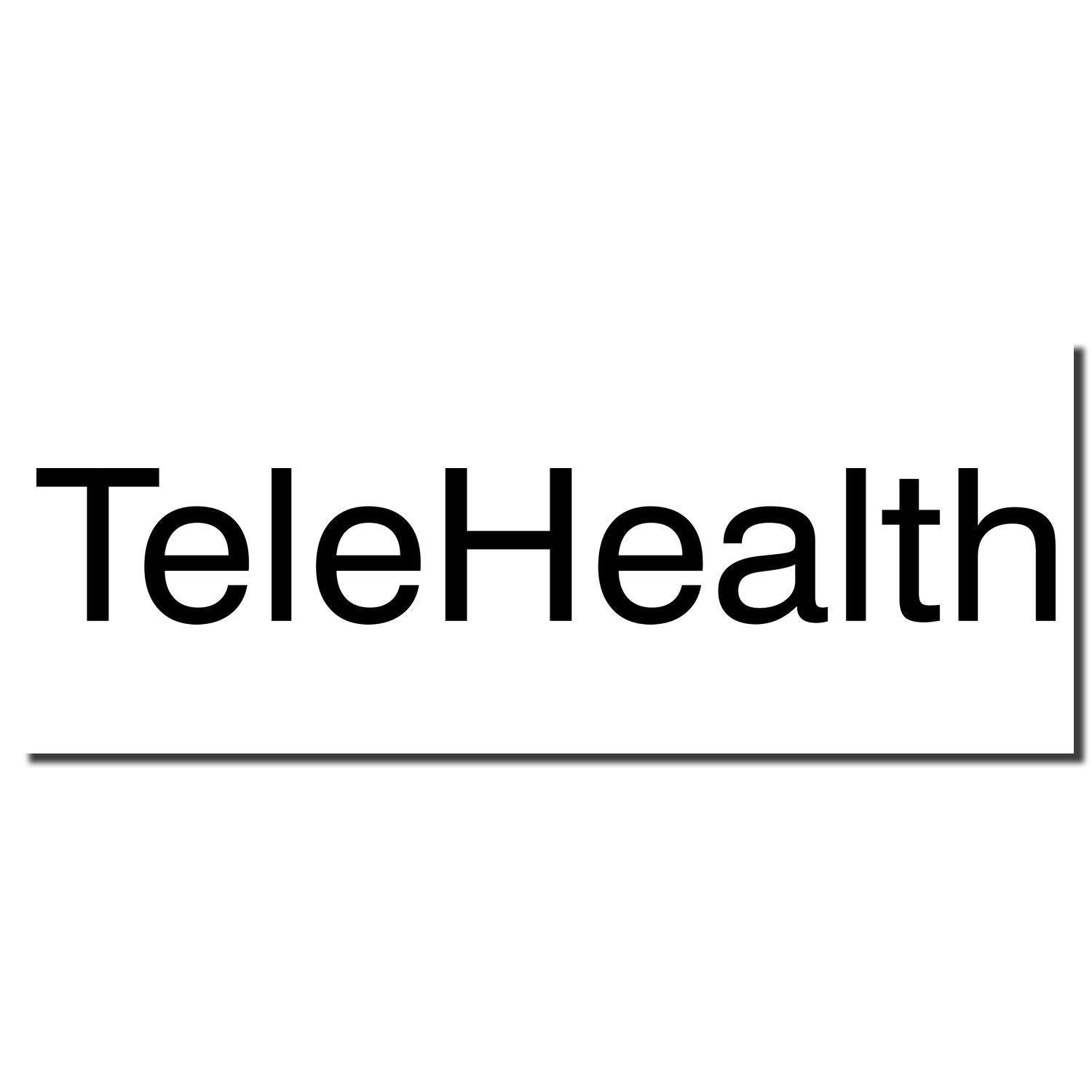 Image of a Large Pre-Inked Telehealth Stamp imprint showing the word TeleHealth in bold black letters on a white background.