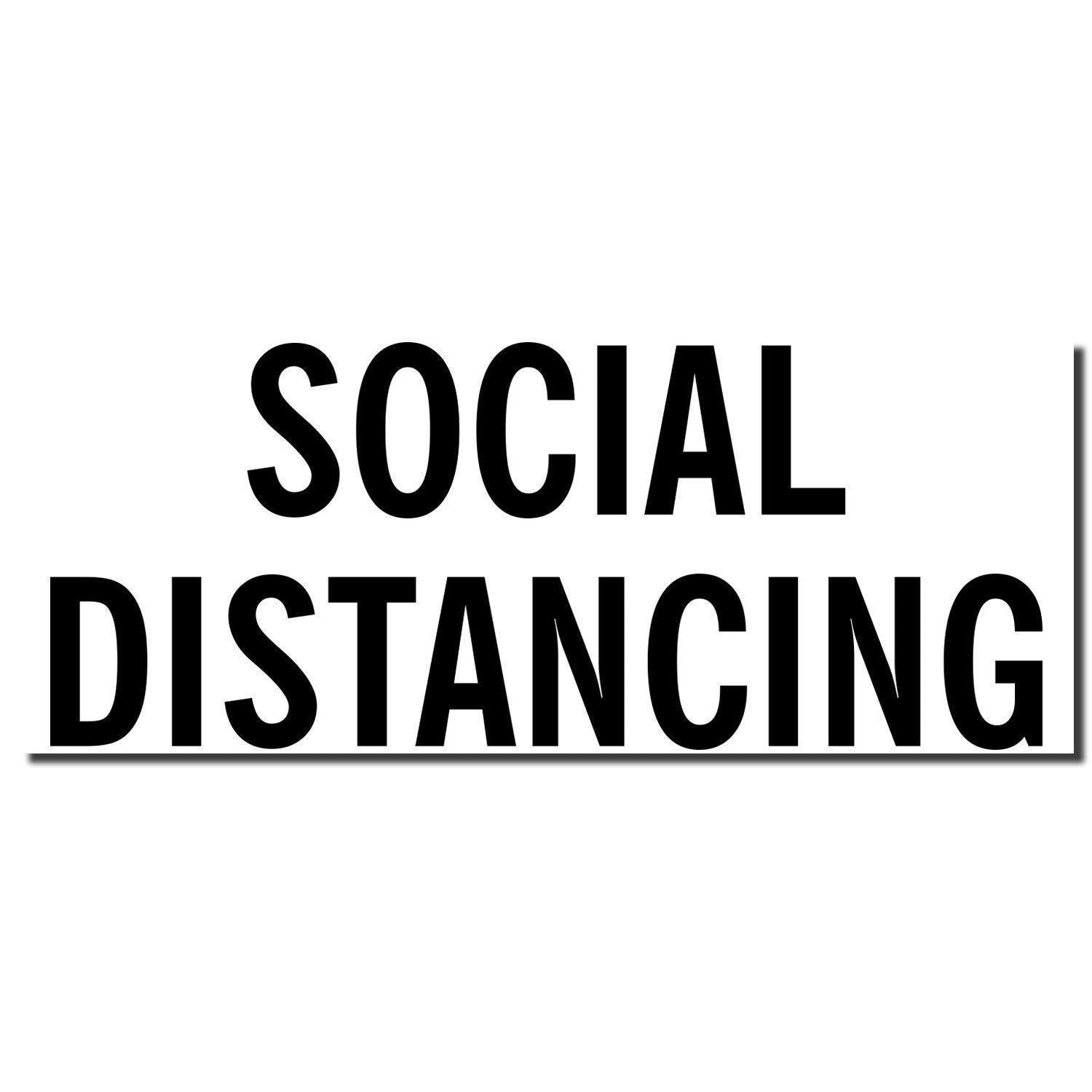 Large Self Inking Social Distancing Stamp imprint showing bold black text 'SOCIAL DISTANCING' on a white background.