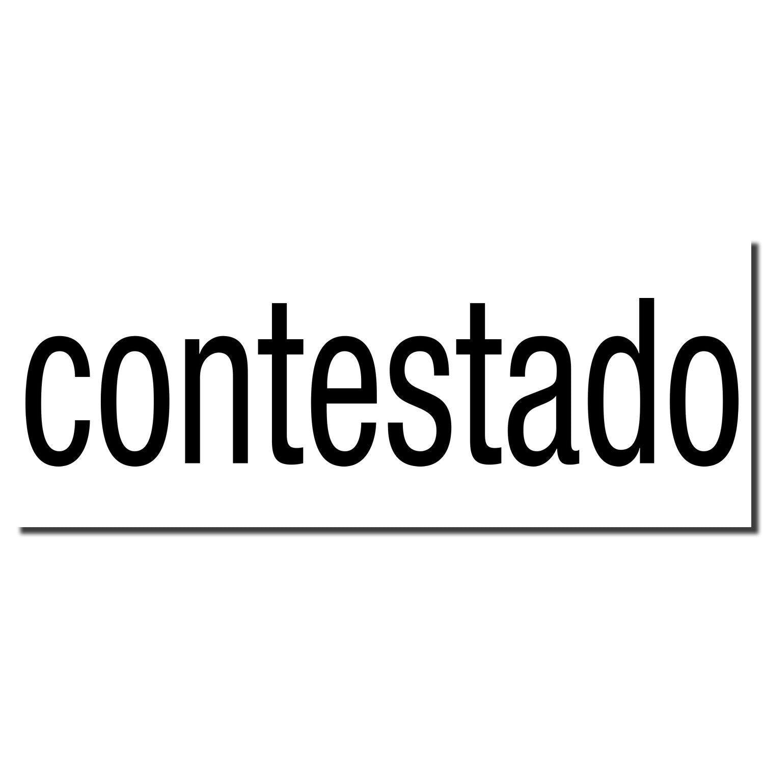 Image of the Contestado Rubber Stamp imprint showing the word 'contestado' in bold black letters with a shadow effect on a white background.