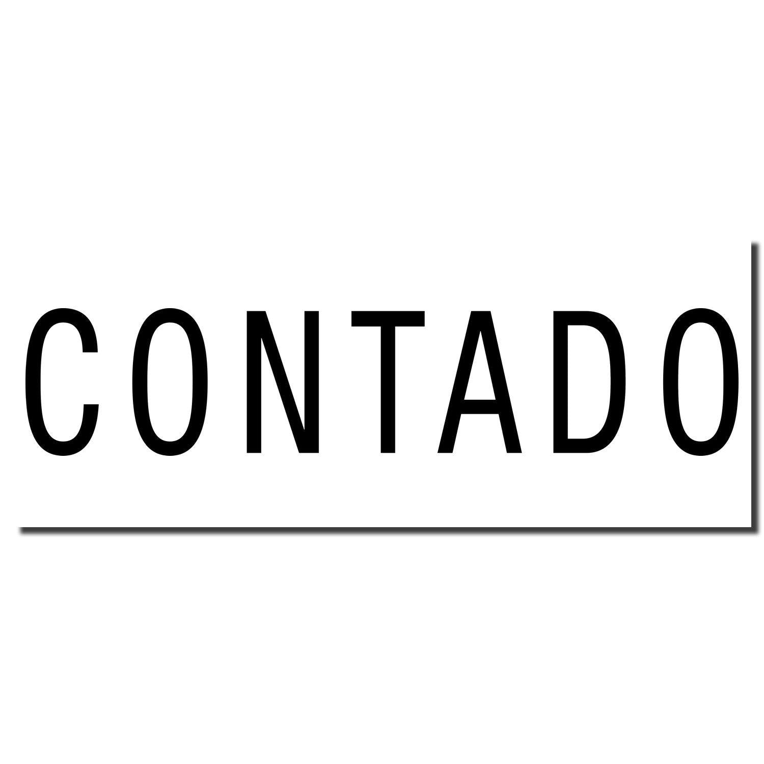 Image of a Self Inking Contado Stamp imprint showing the word CONTADO in bold black letters on a white background.