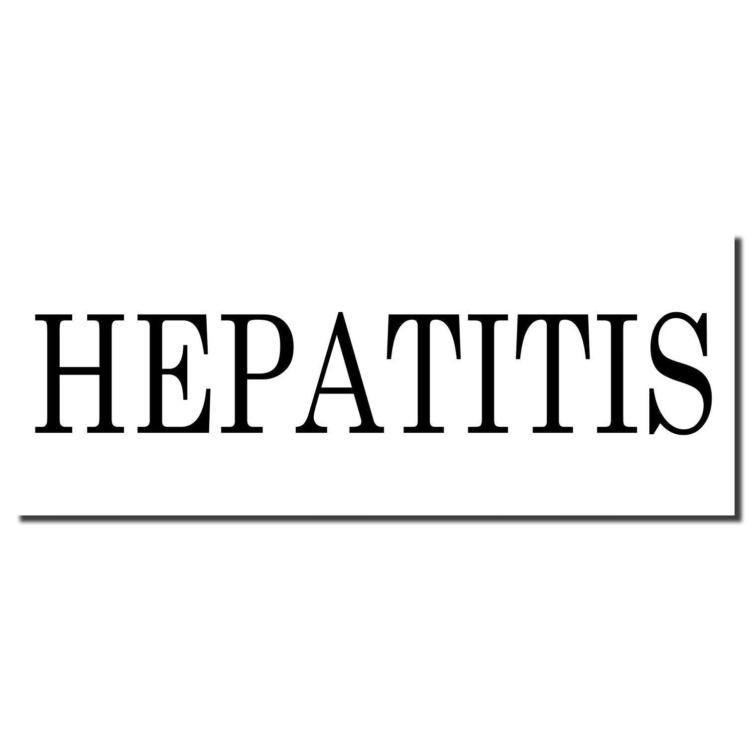 Image of a Large Hepatitis Rubber Stamp imprint in bold black letters on a white background.