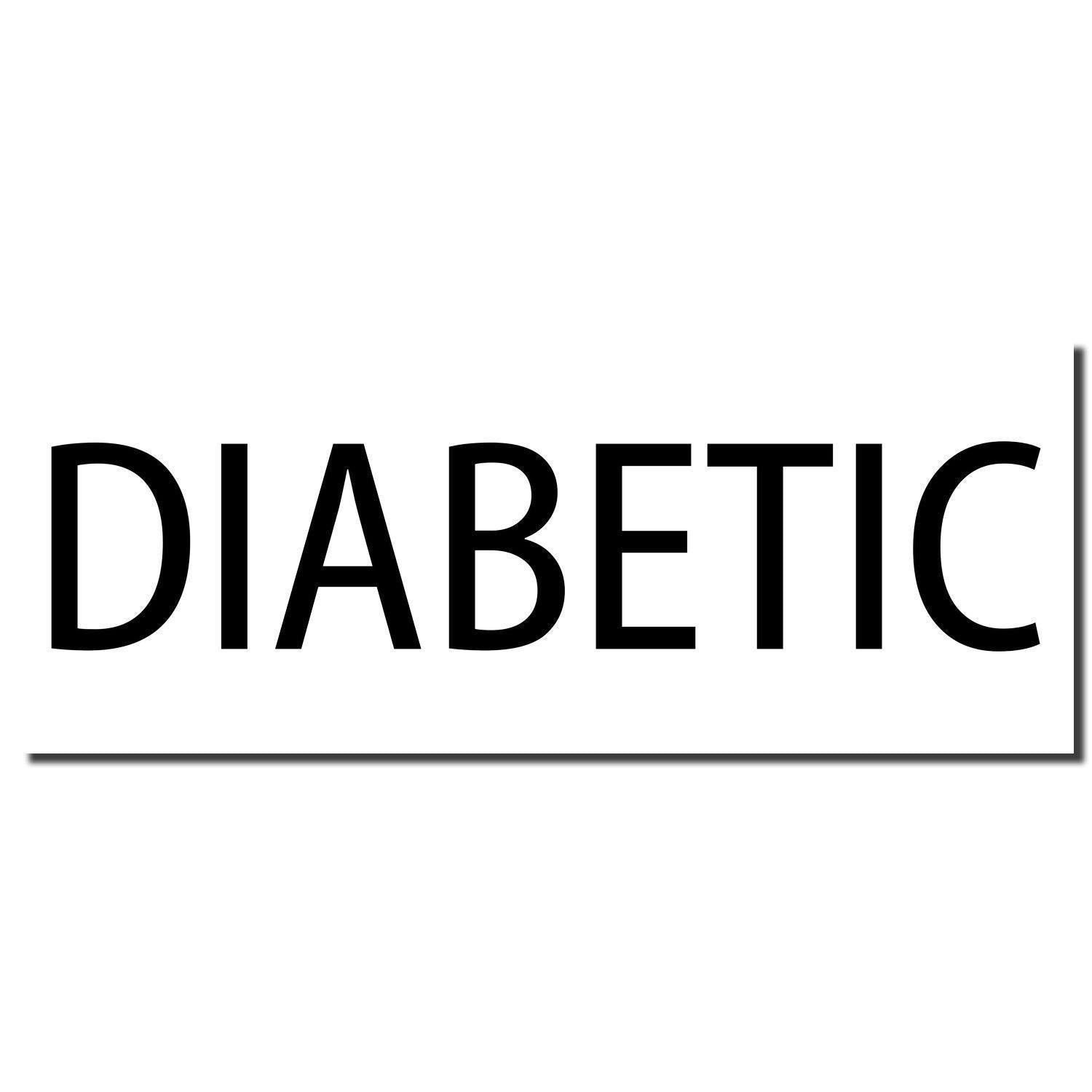 Large Self Inking Diabetic Stamp imprint showing the word DIABETIC in bold black letters on a white background.