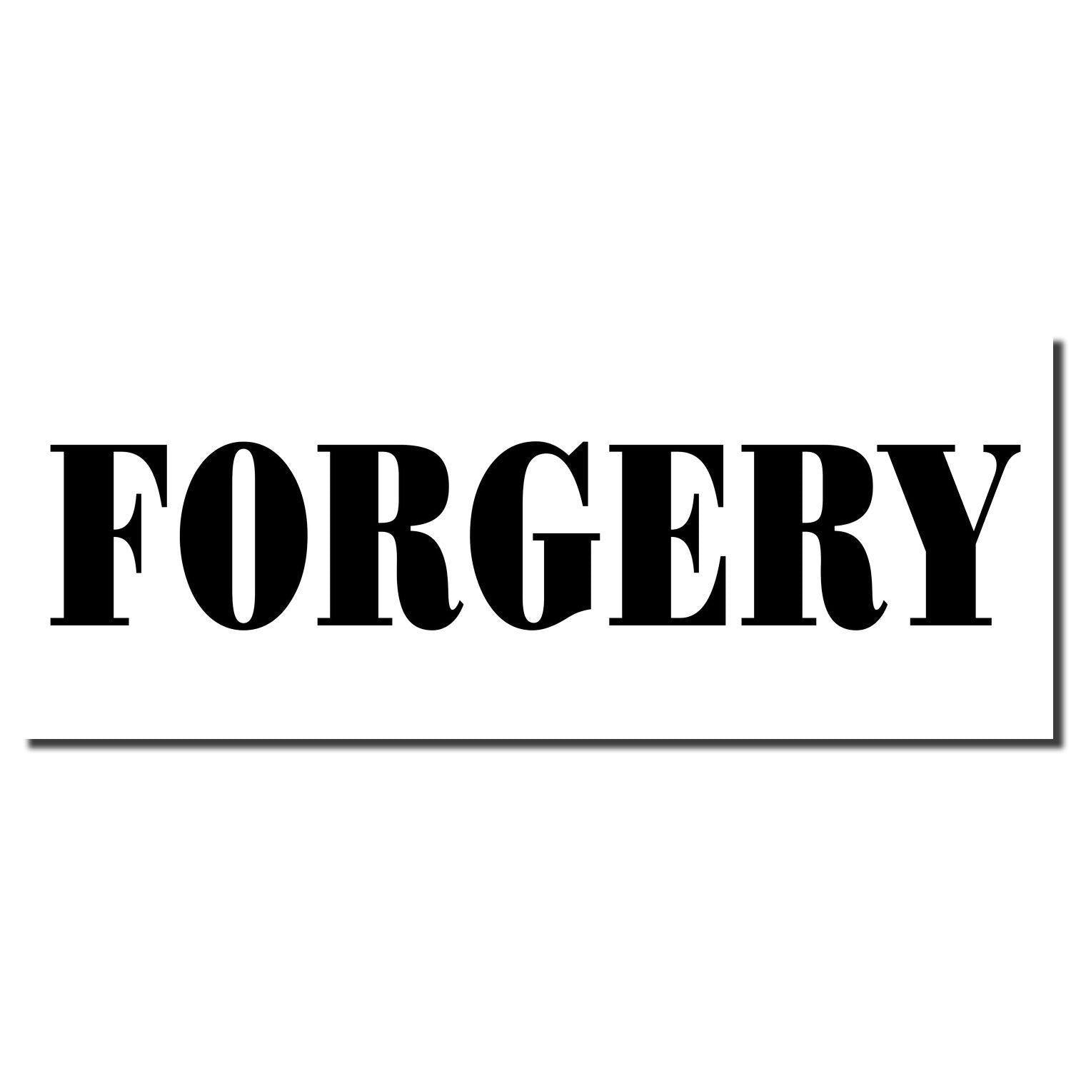 Large Forgery Rubber Stamp imprint in bold black letters on a white background."