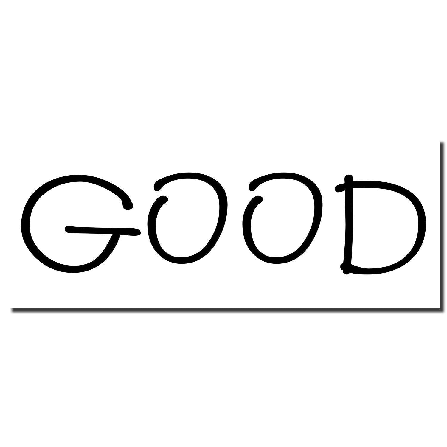 Large Good Rubber Stamp imprint showing the word 'GOOD' in bold, black letters on a white background.