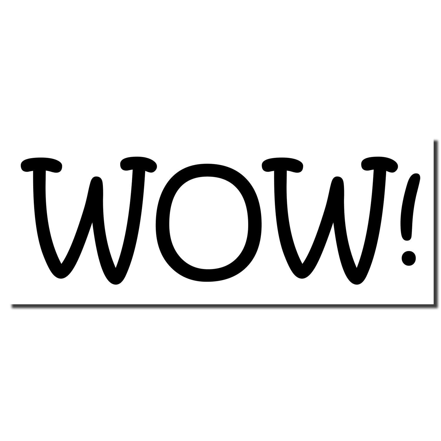 Large Self Inking Wow Stamp imprint showing the word 'WOW!' in bold black letters on a white background.