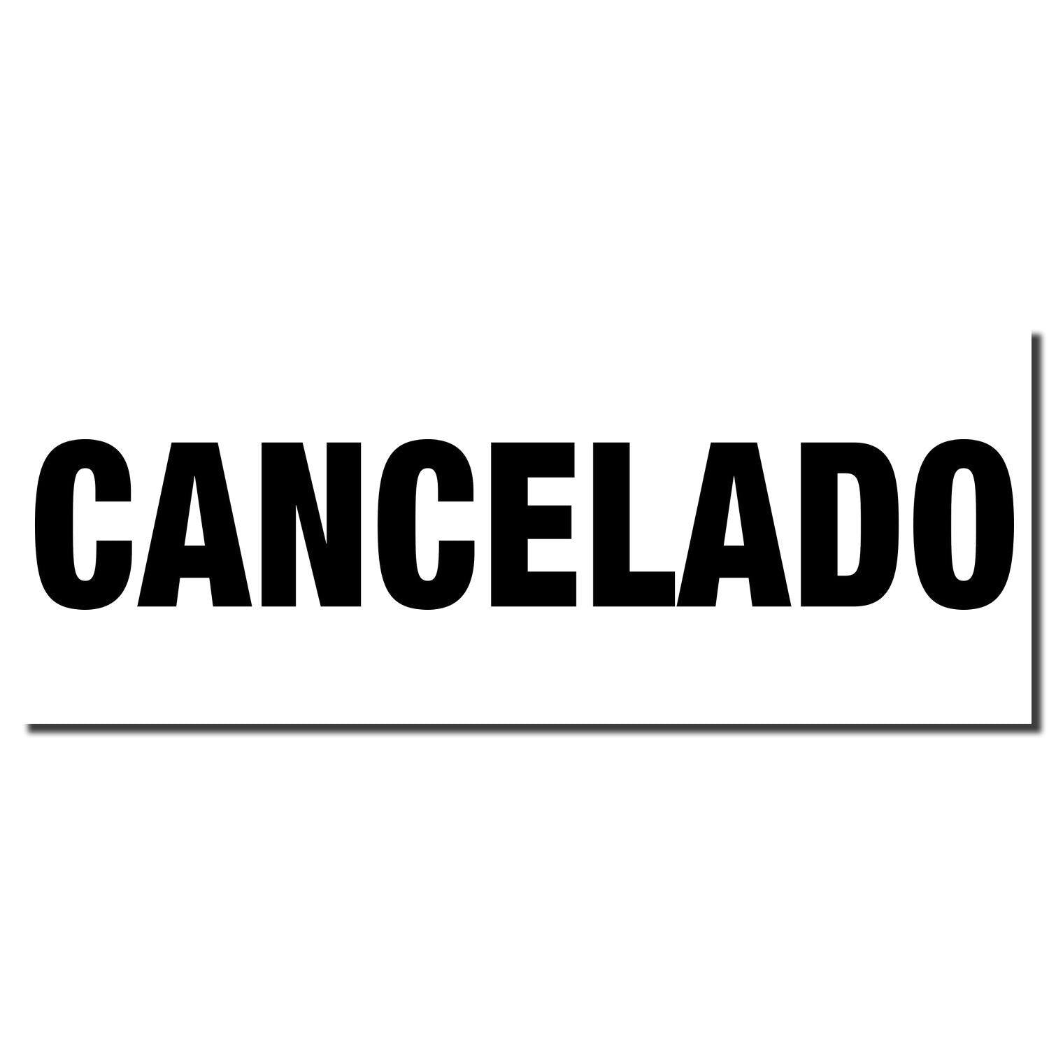 Image of a Cancelado Rubber Stamp imprint in bold black letters on a white background.