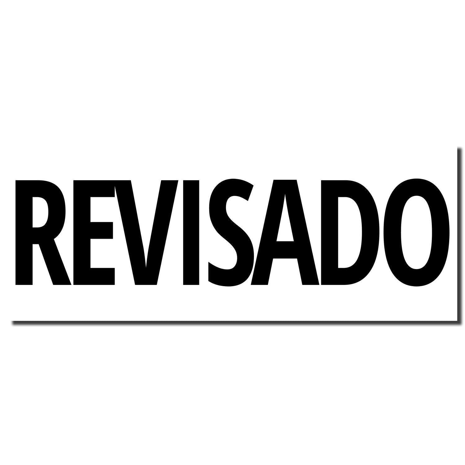 Large Pre-Inked Revisado Stamp imprint in bold black letters on a white background, indicating the word 'REVISADO'."