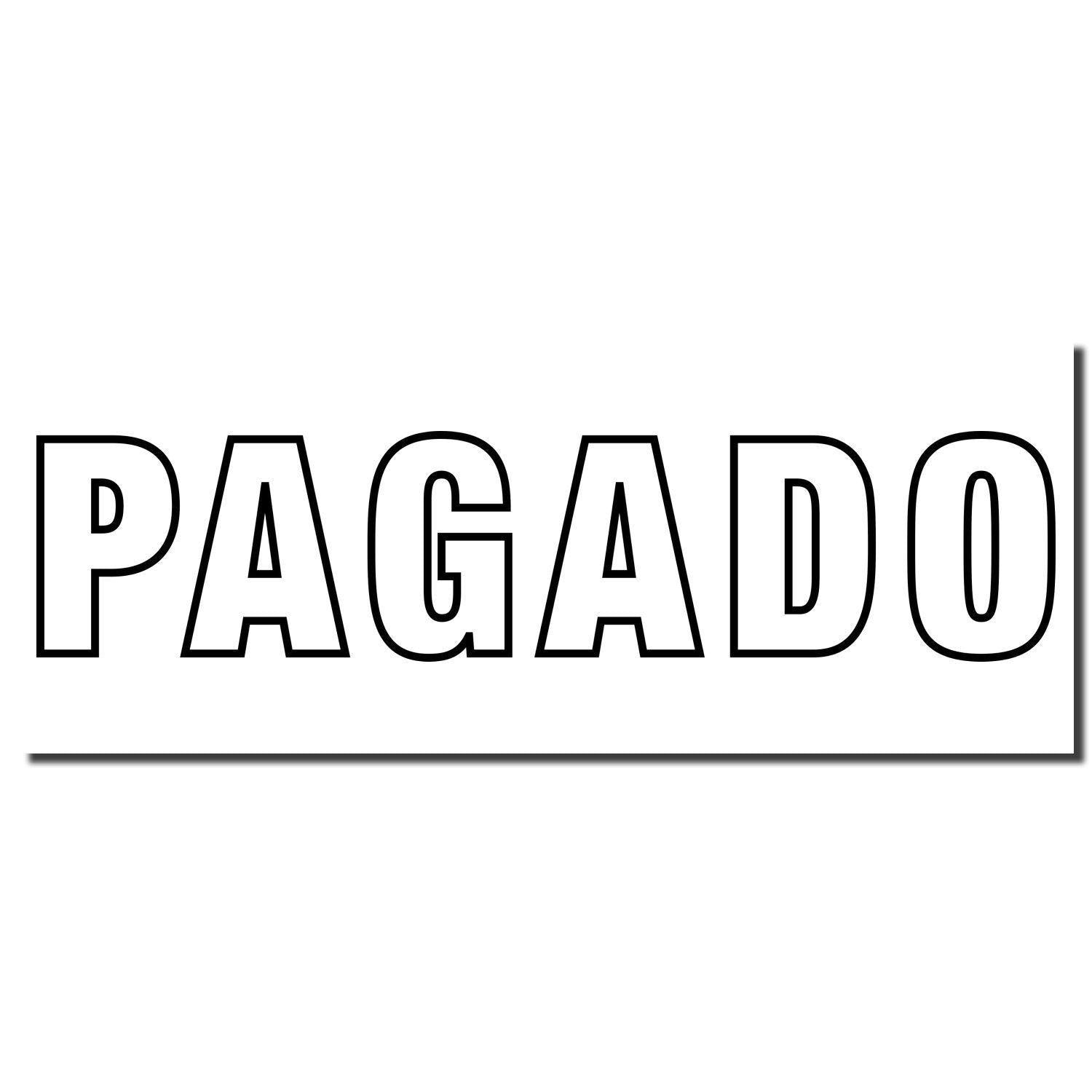 Image of a Large Pre-Inked Outline Pagado Stamp imprint in bold black letters on a white background.