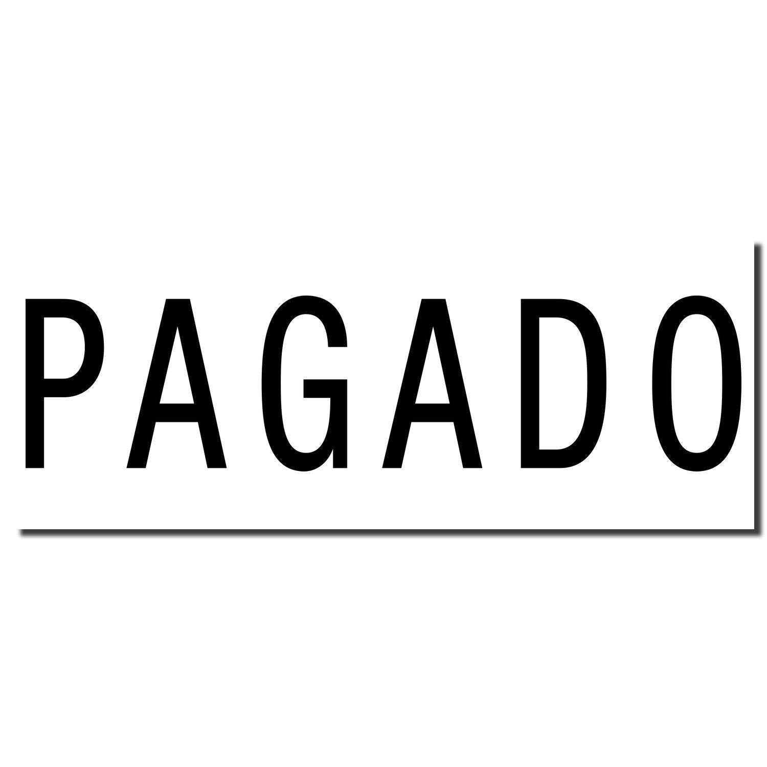 Pagado rubber stamp imprint in bold black letters on a white background, indicating a payment has been made.