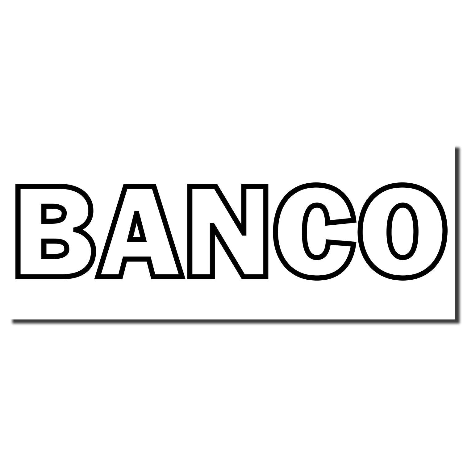 Image of the Large Banco Rubber Stamp imprint showing the word 'BANCO' in bold, black, uppercase letters on a white background.