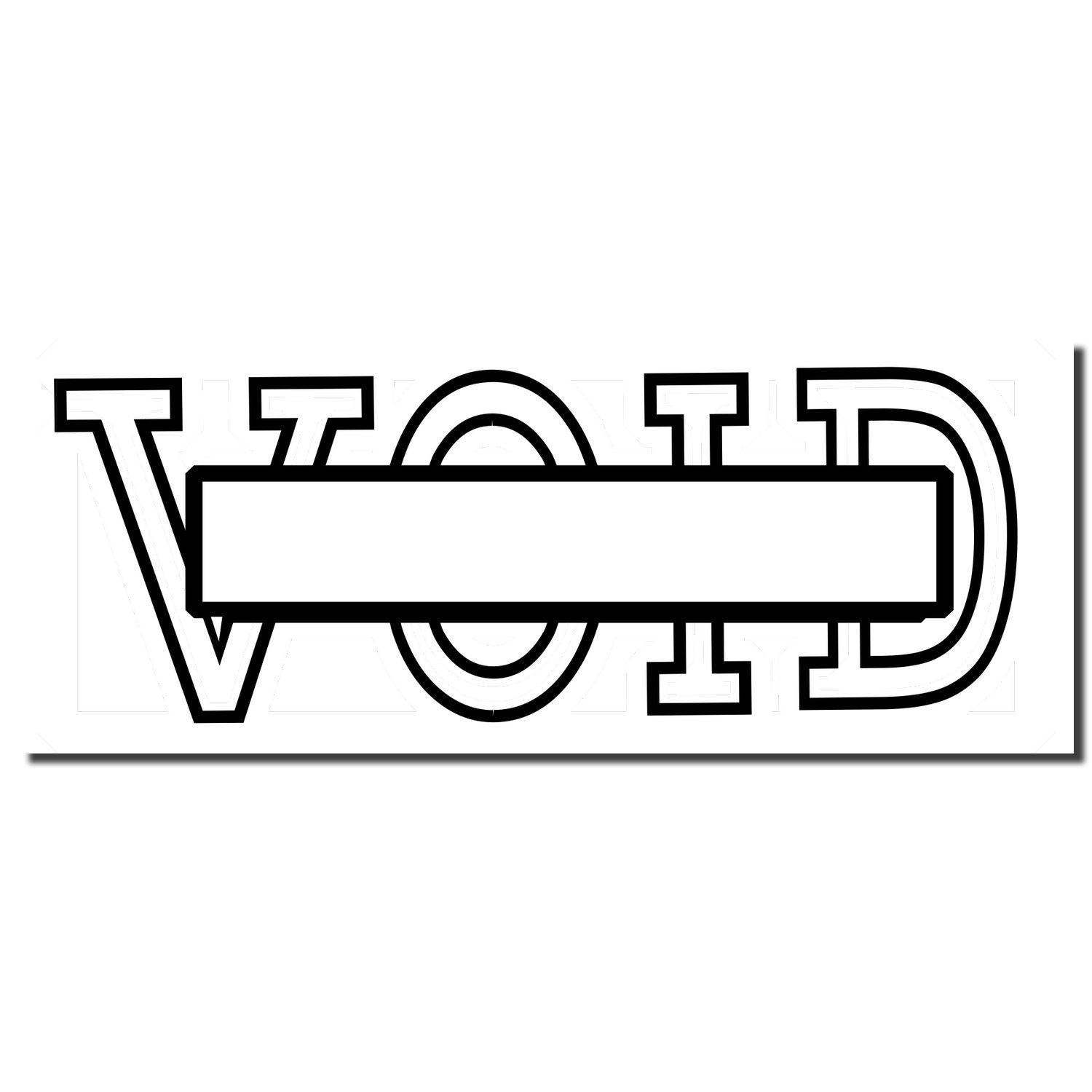 Void with Box Rubber Stamp imprint showing the word 'VOID' with a rectangular box overlaying the center of the text.