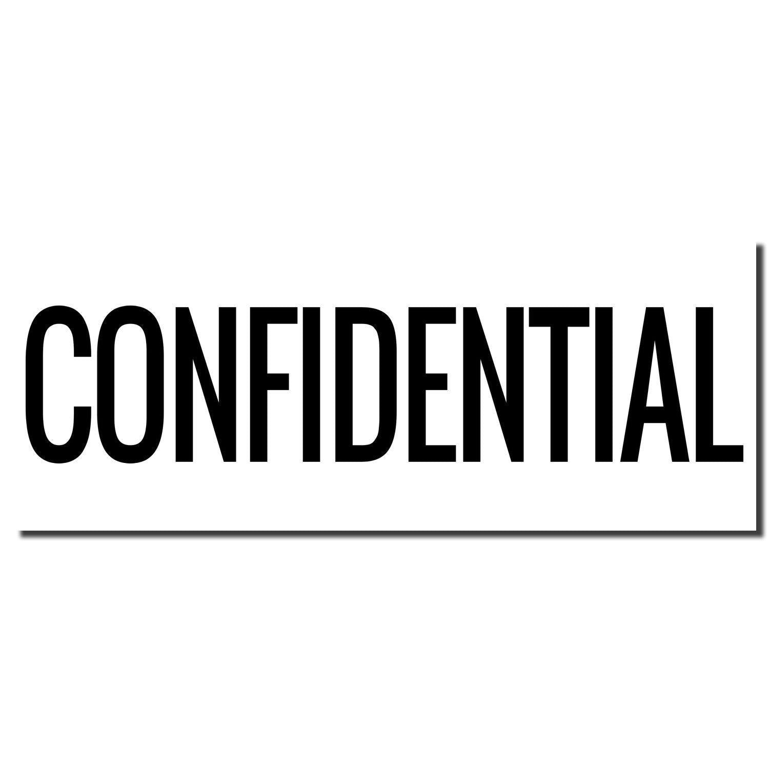 Image of a Slim Pre-Inked Narrow Confidential Stamp imprint with the word 'CONFIDENTIAL' in bold black letters on a white background.