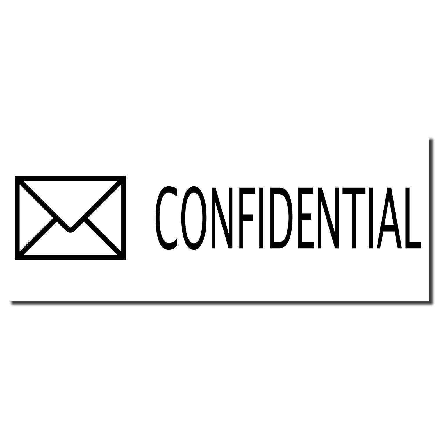 Large Pre-Inked Confidential with Envelope Stamp imprint showing an envelope icon and the word CONFIDENTIAL in bold black letters.