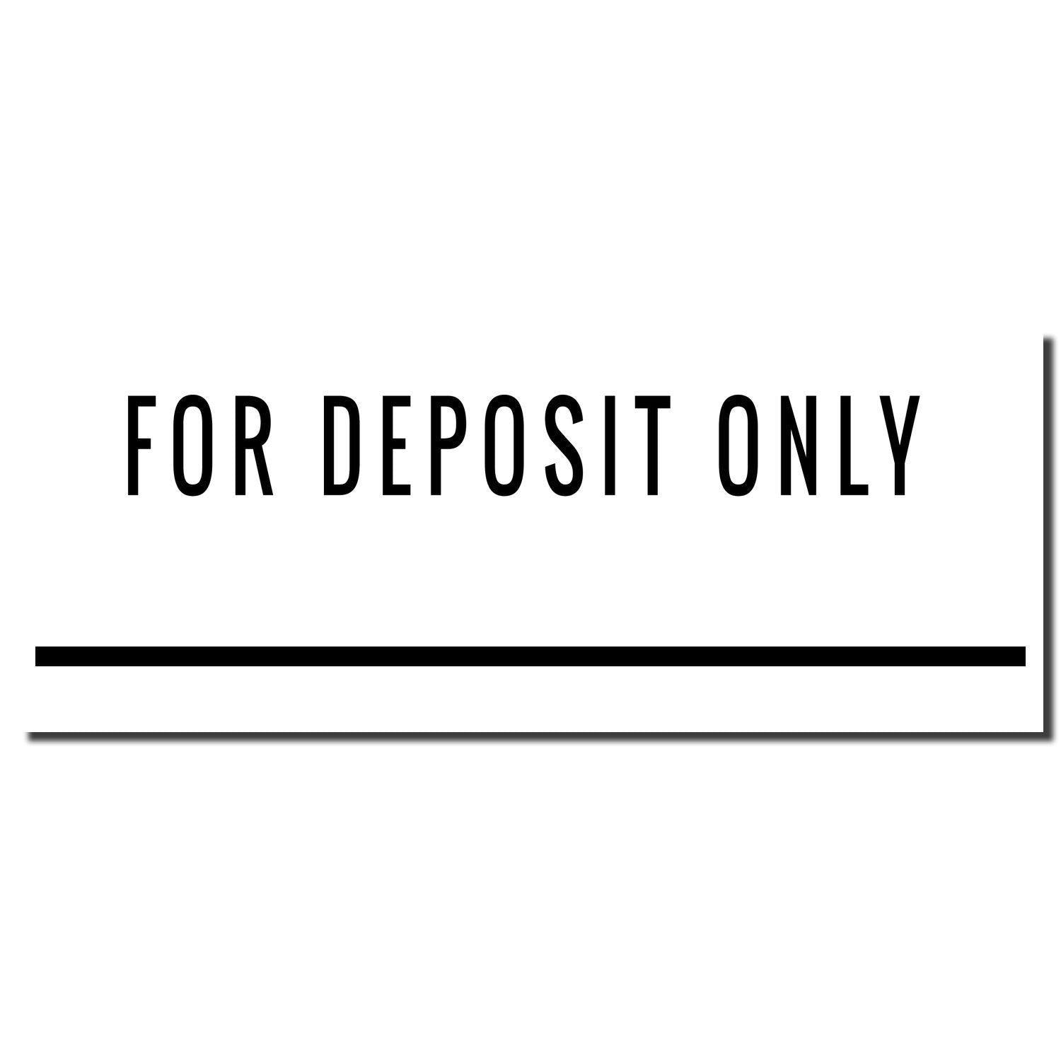 For Deposit Only with Line Rubber Stamp in black text on a white background, featuring a bold line underneath the text.