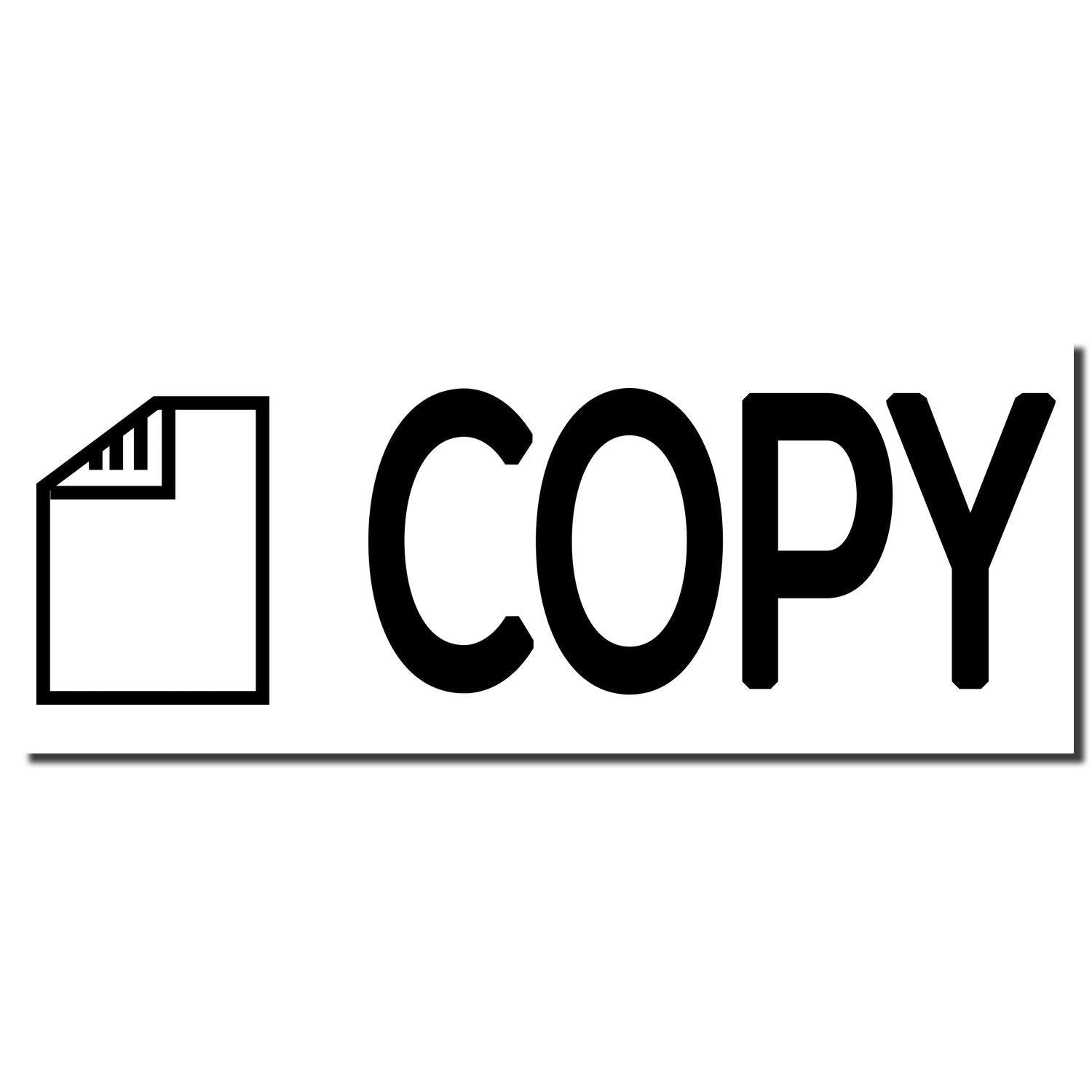 Image of a Copy with Letter Rubber Stamp imprint showing a paper icon and the word COPY in bold black letters on a white background.