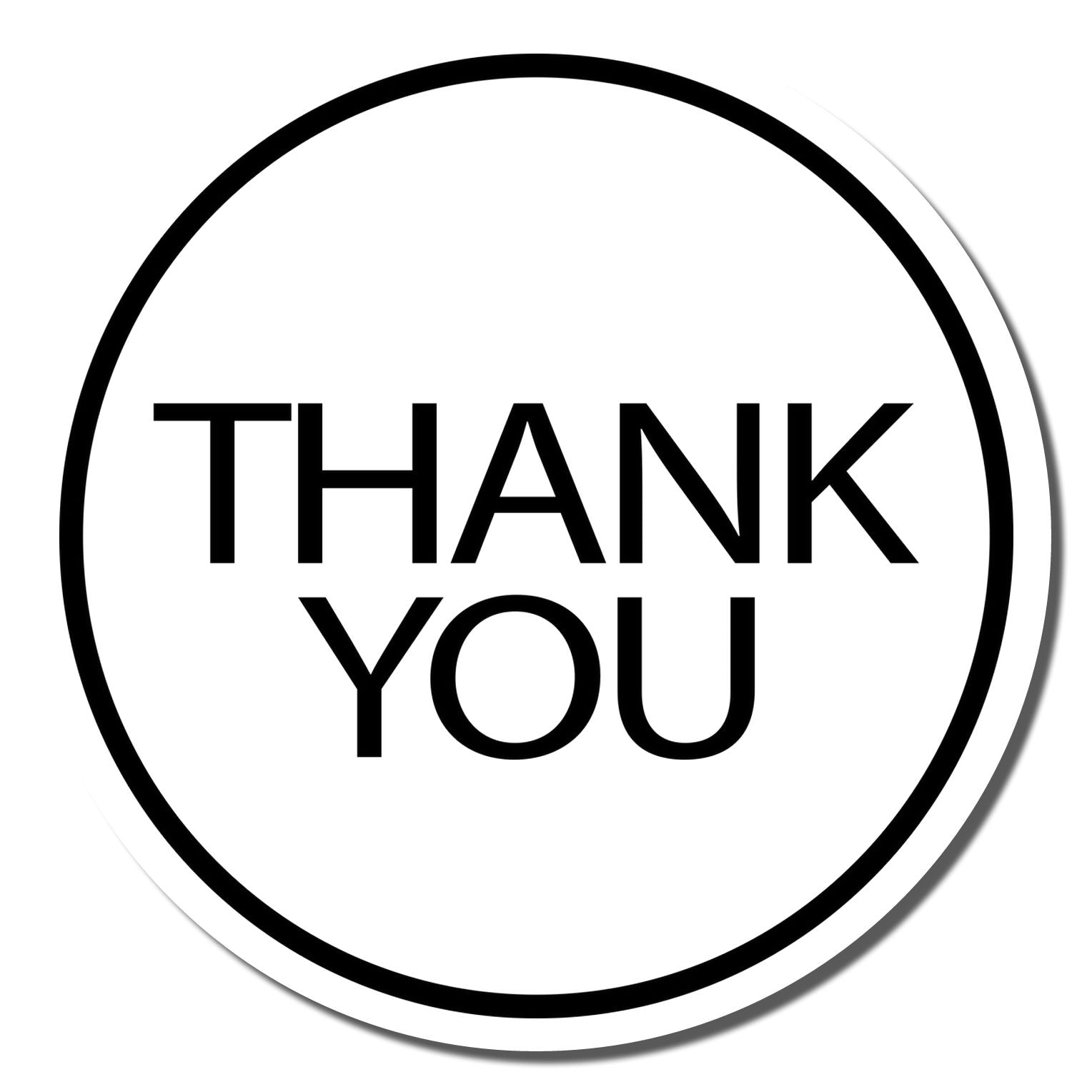 Enlarged Imprint Self-Inking Round Thank You Stamp Sample