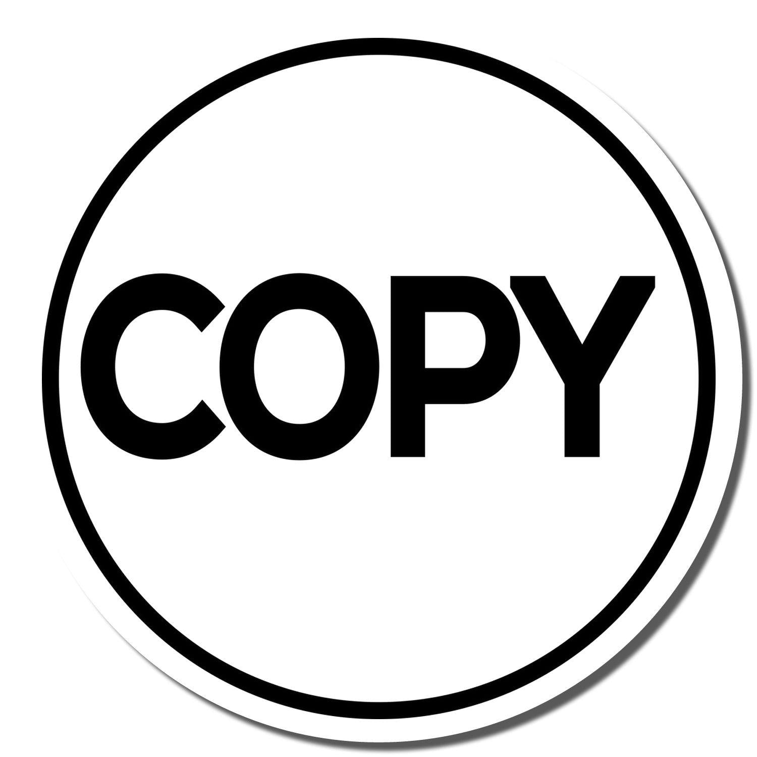 Round Copy Rubber Stamp with bold black text 'COPY' inside a black circle on a white background.