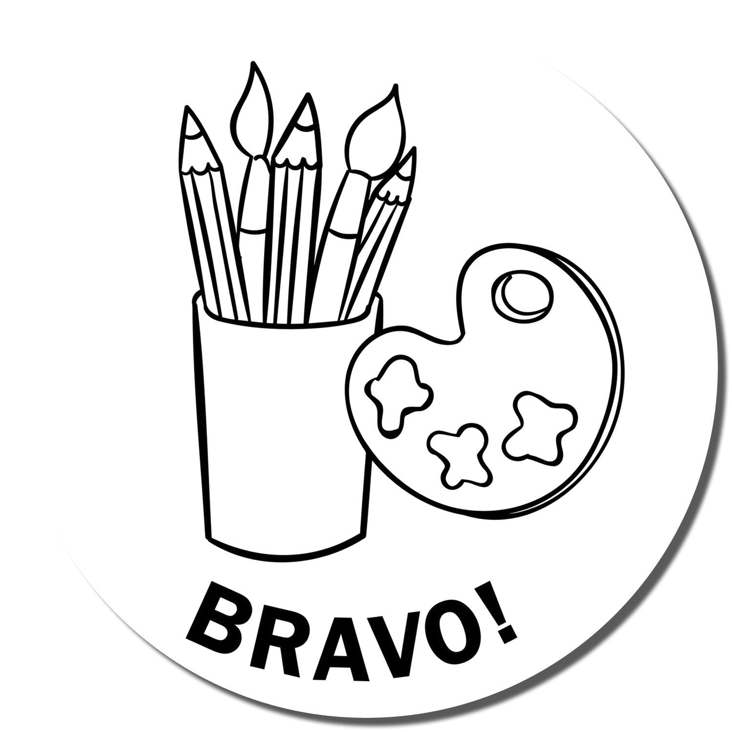 Enlarged Imprint Self-Inking Round Bravo Stamp Sample