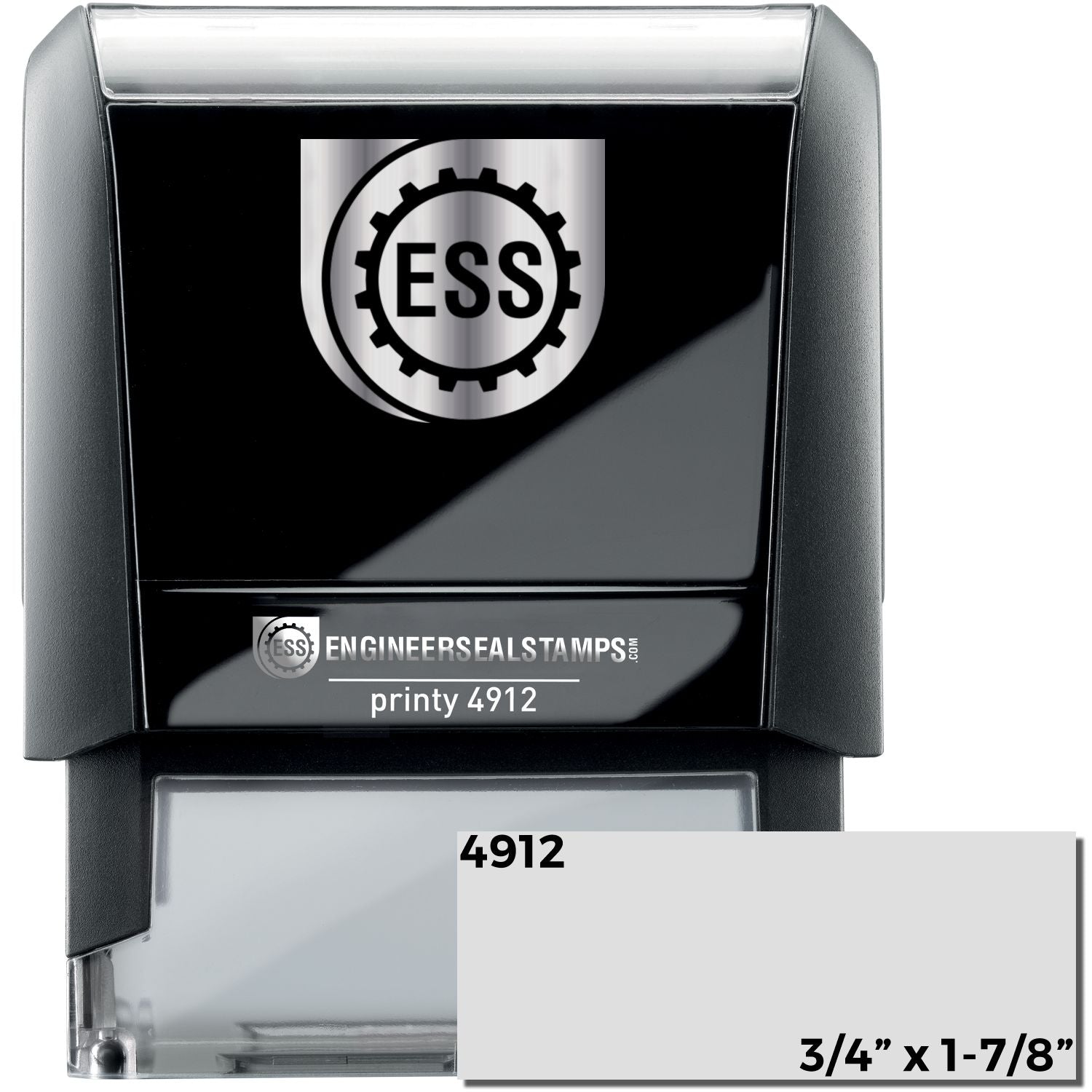 Custom Self Inking Stamp Trodat 4912 Size 3/4 x 1-7/8, featuring a sleek design, ideal for personalized branding, office use, and quick impressions.