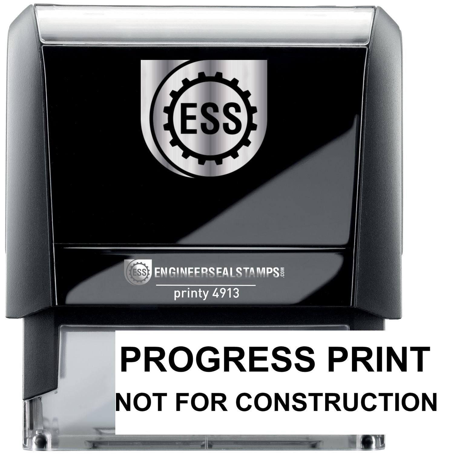 Self Inking Progress Print Stamp featuring customizable text options, ideal for tracking project status, office use, and efficient document management.