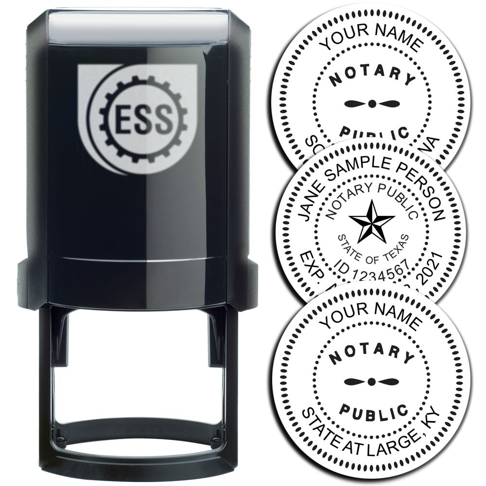 Self Inking Notary Stamp of Seal with adjustable date feature, ideal for official documents and legal paperwork.