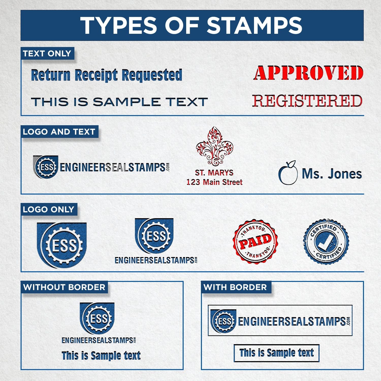 Slim Stamp 2264 Customized Pre-Inked Stamp 13/16 x 2-1/2