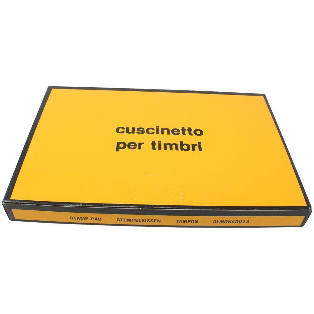 Yellow Industrial Rubber Stamp Pad-12 (Size: 6 x 12) with black edges and multilingual text on the sides and top.