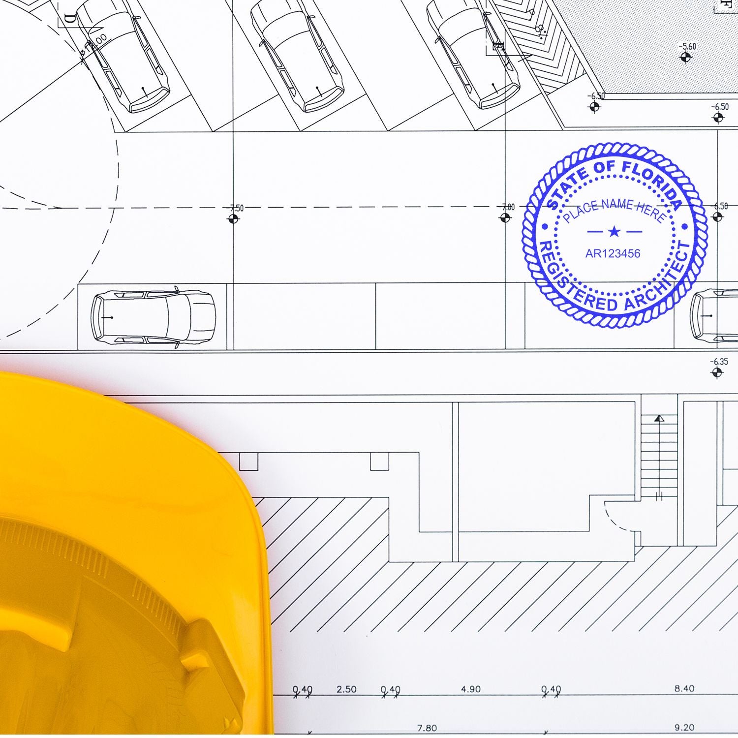 Digital Florida Architect Stamp, Electronic Seal for Florida Architect In Use 1