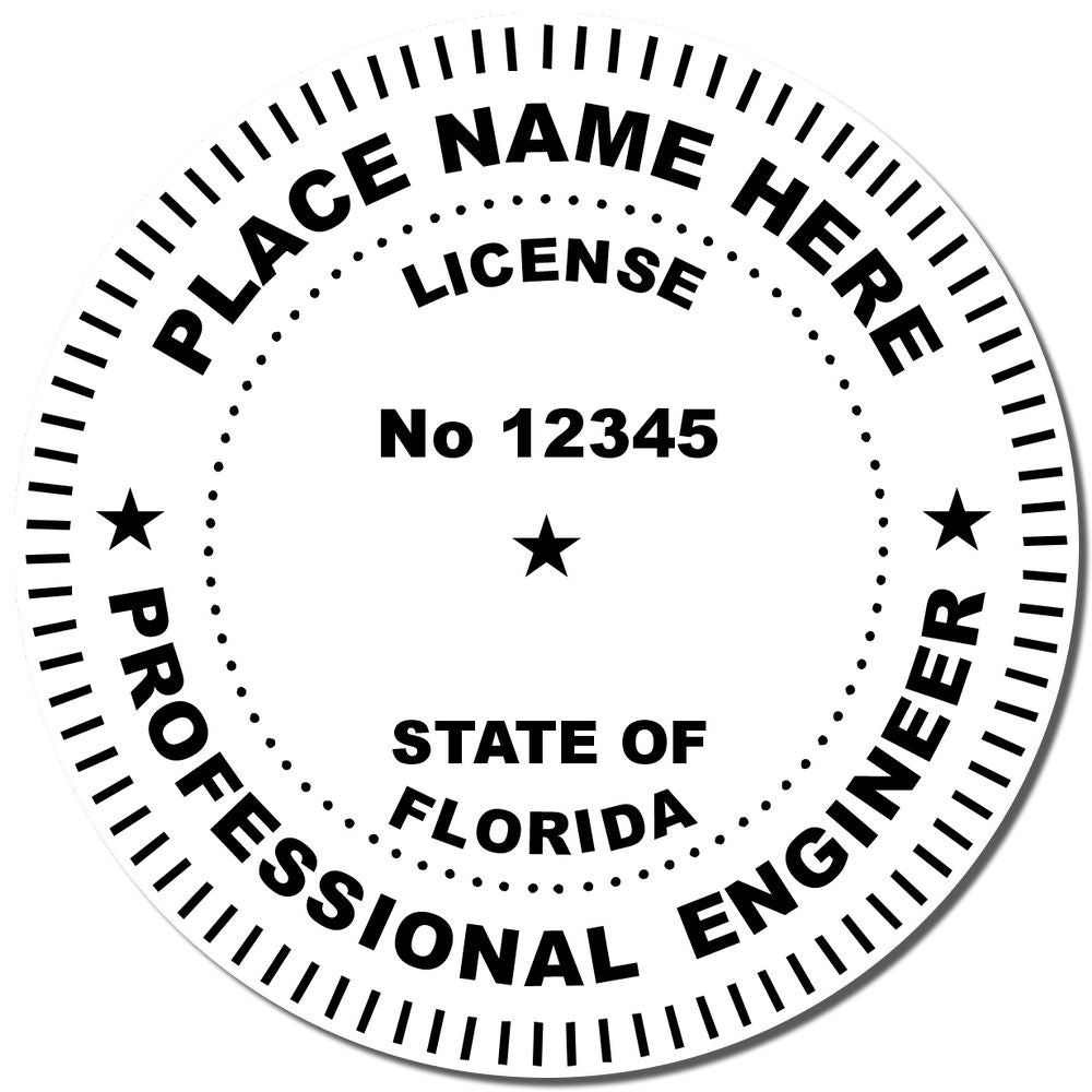 A stamped impression of the Premium MaxLight Pre-Inked Florida Engineering Stamp in this stylish lifestyle photo, setting the tone for a unique and personalized product.