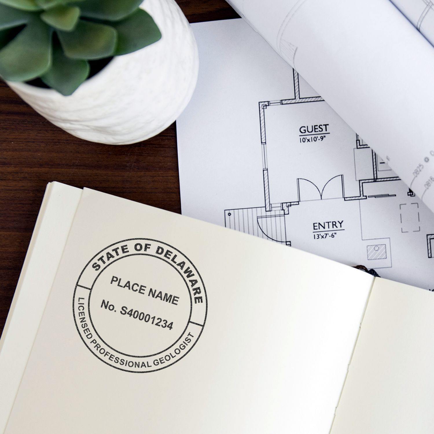 Geologist Self Inking Rubber Stamp of Seal - Engineer Seal Stamps - Stamp Type_Self-Inking, Type of Use_Professional