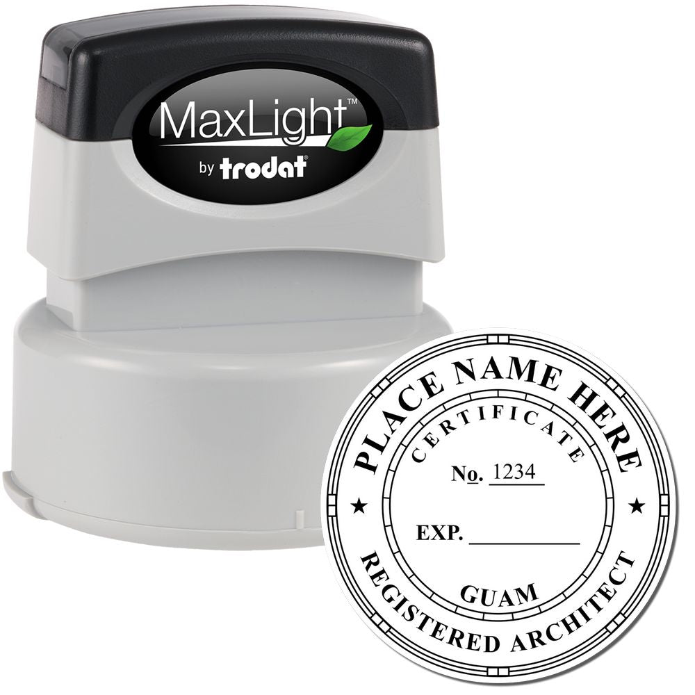 Premium MaxLight Pre-Inked Guam Architectural Stamp Main Image