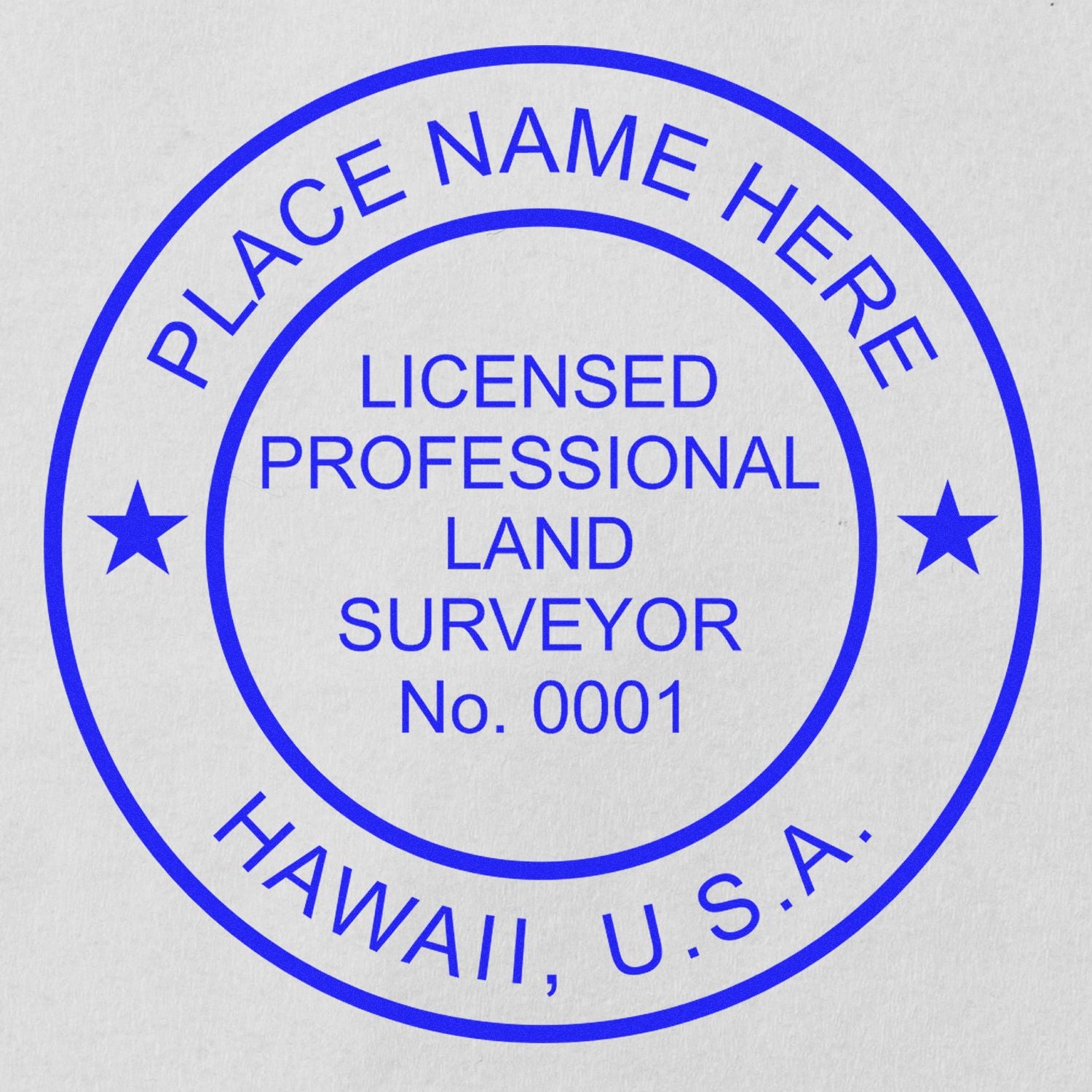 Digital Hawaii Land Surveyor Stamp, Electronic Seal for Hawaii Land Surveyor, with customizable text and professional design.