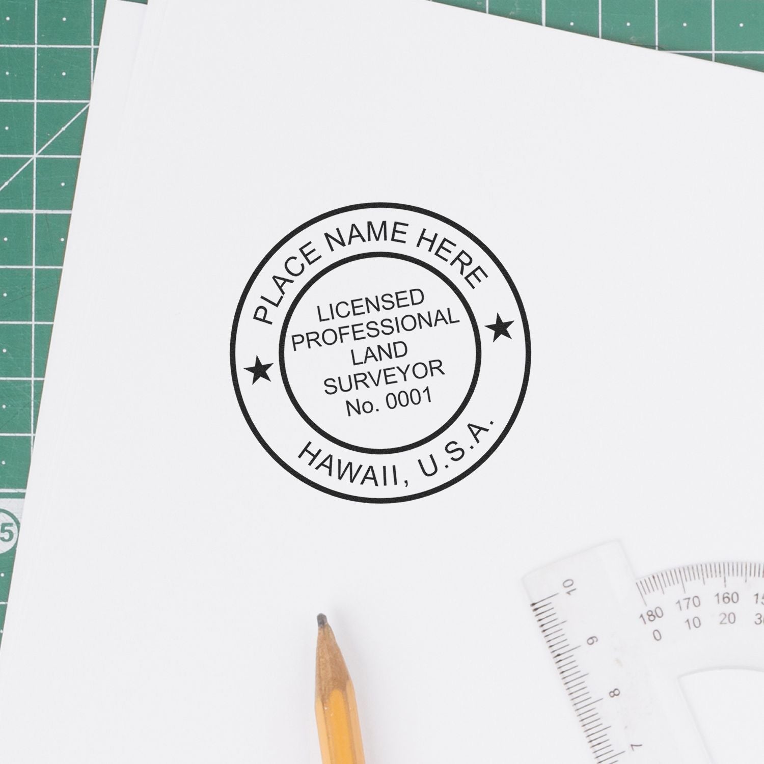 Land Surveyor Slim Pre-Inked Rubber Stamp of Seal