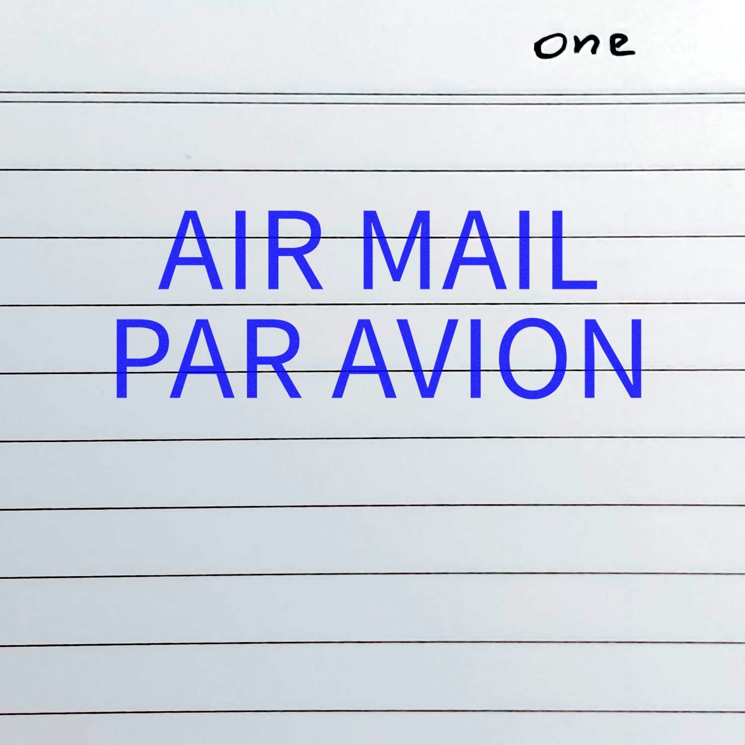Large Self-Inking Air Mail Par Avion Stamp In Use Photo