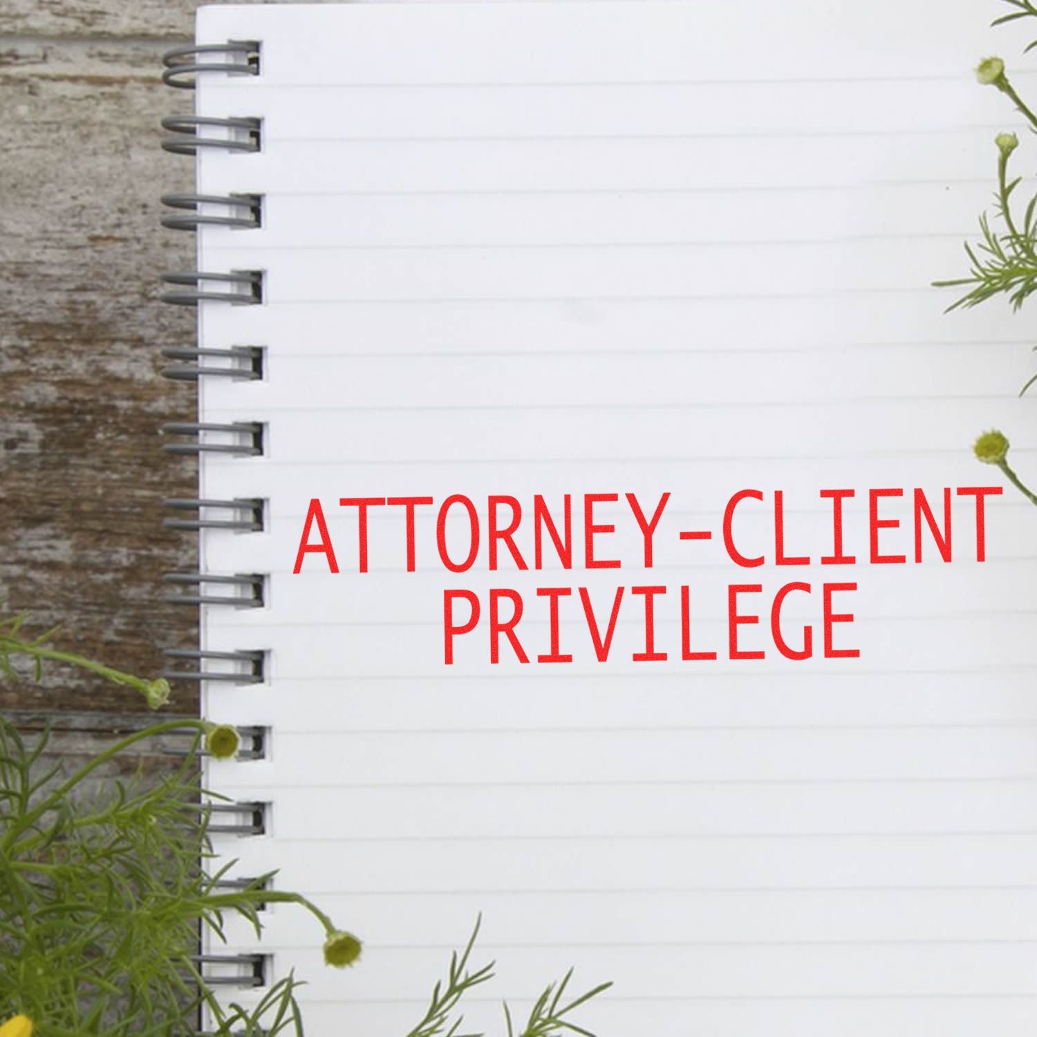 Slim Pre-Inked Attorney Client Privilege Stamp In Use Photo