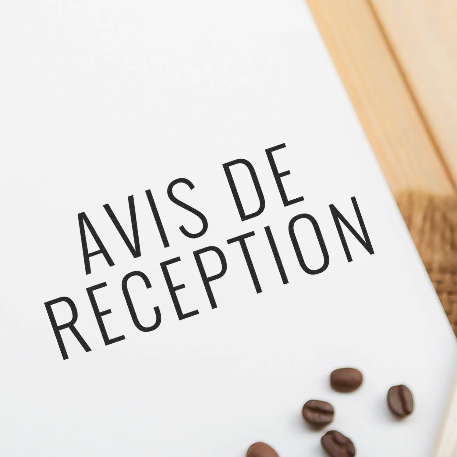 Slim Pre-Inked Avis De Reception Stamp Lifestyle Photo