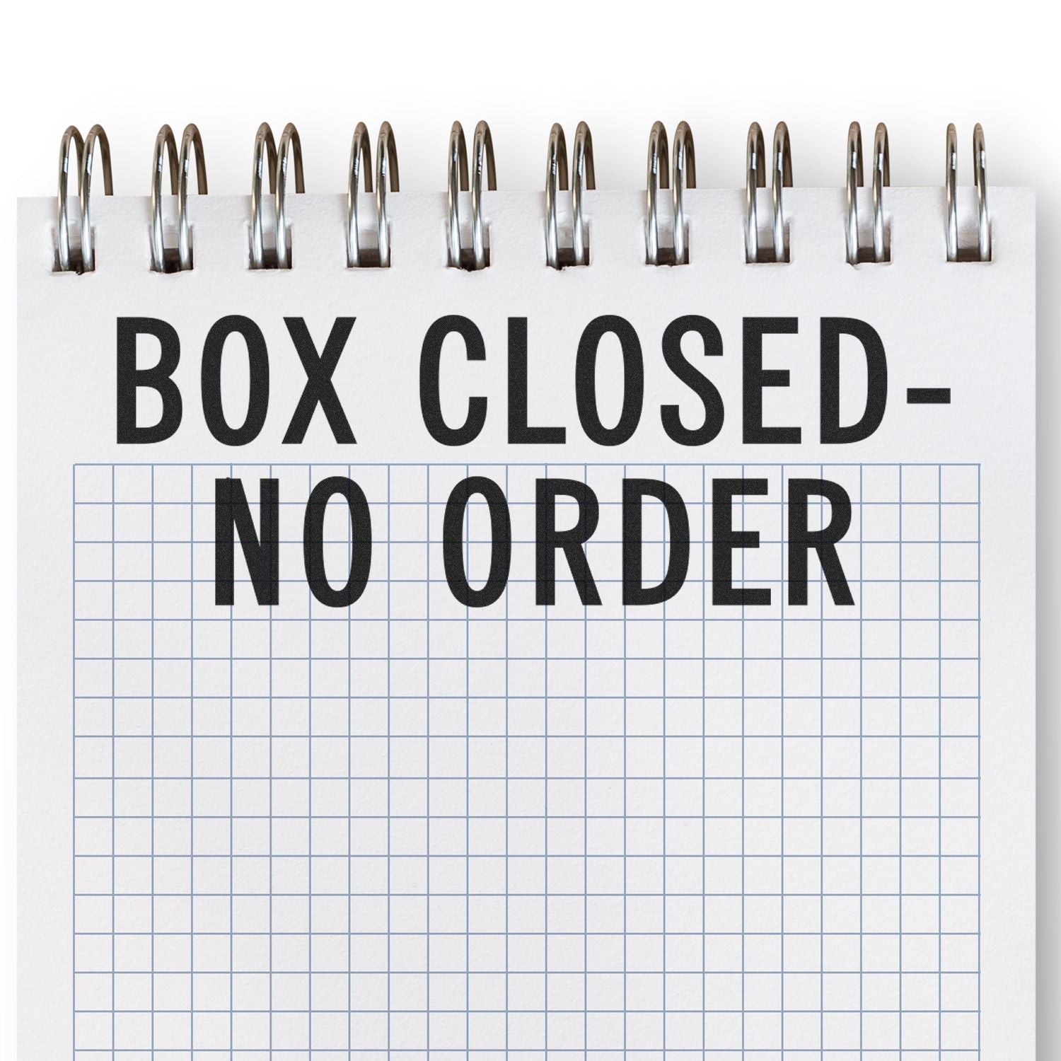 Large Self-Inking Box Closed No Order Stamp Lifestyle Photo