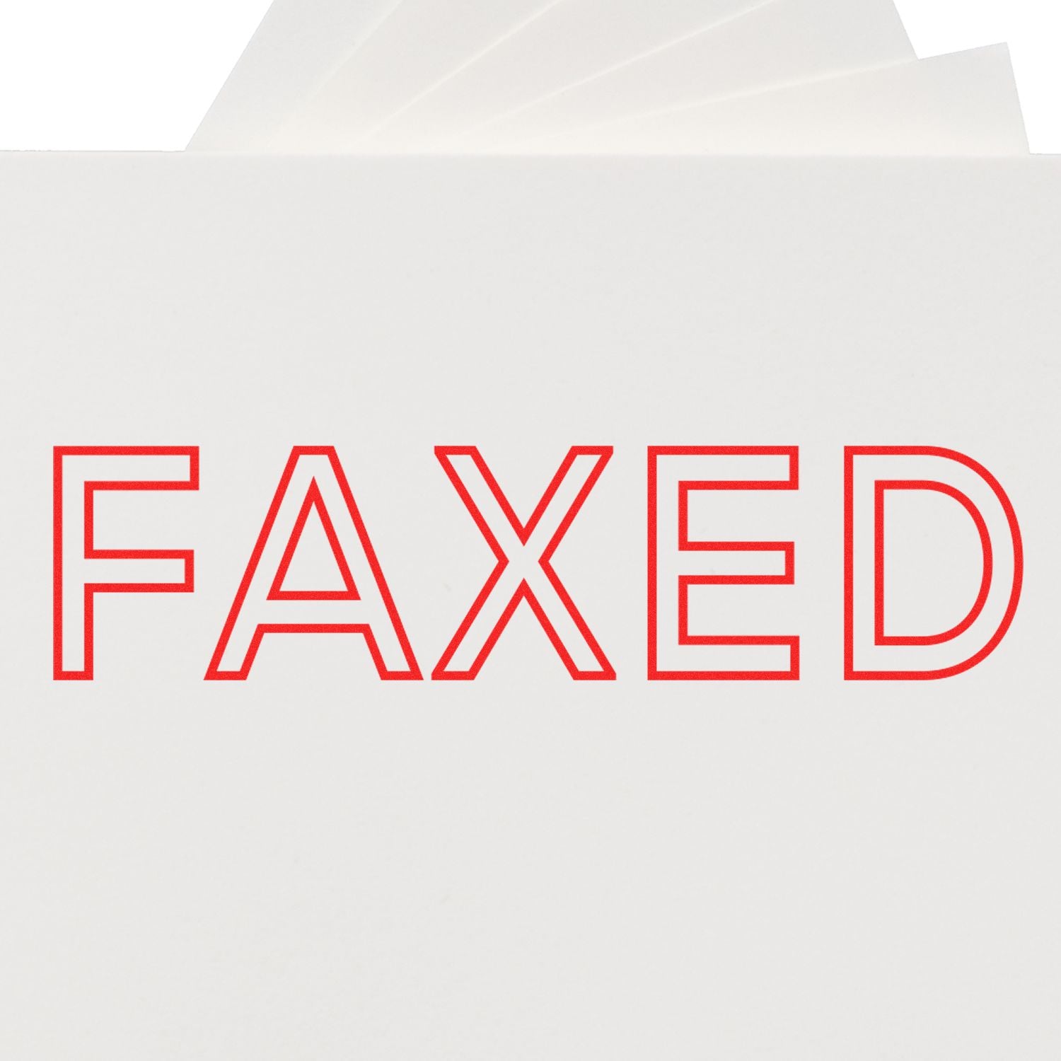 Large Pre-Inked Faxed Stamp marking a document with the word FAXED in bold red letters.