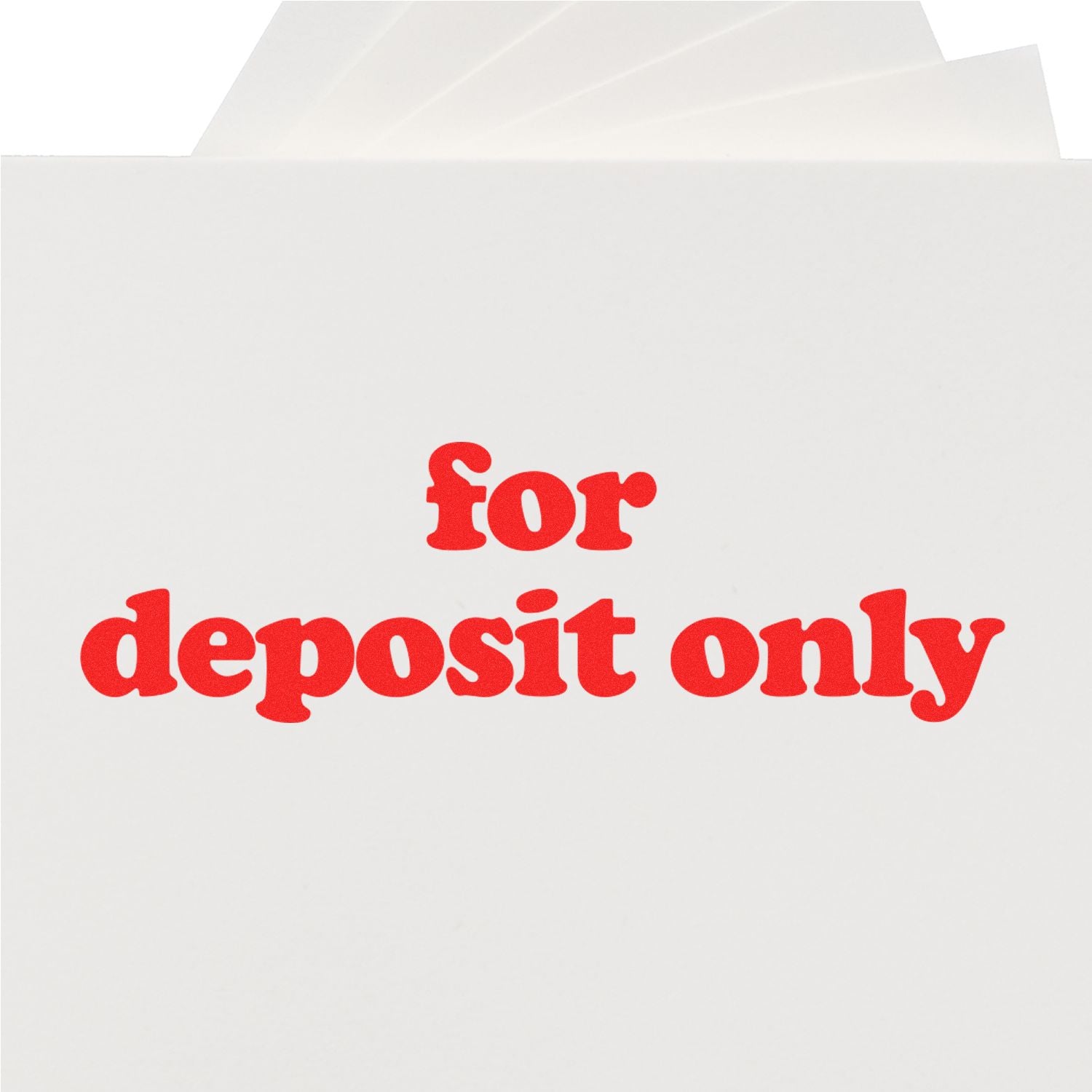 Slim Pre-Inked Lowercase For Deposit Only Stamp In Use Photo