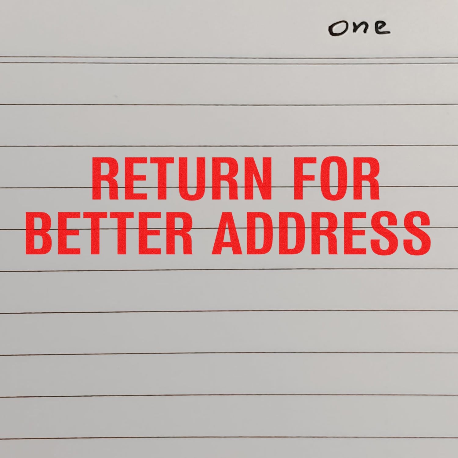 Large Return for Better Address Rubber Stamp In Use Photo