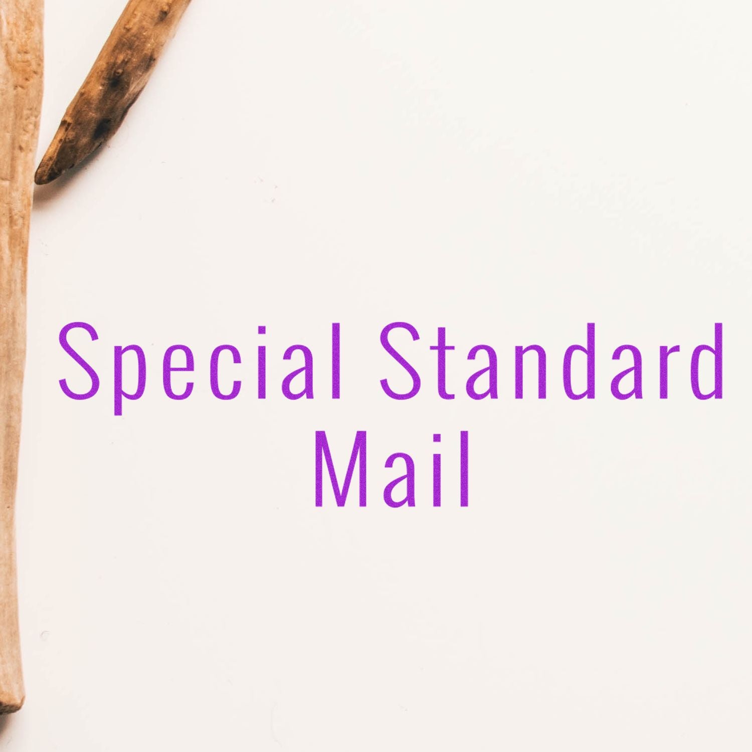 Special Standard Mail rubber stamp in use, with the text 'Special Standard Mail' stamped in purple on a white background.