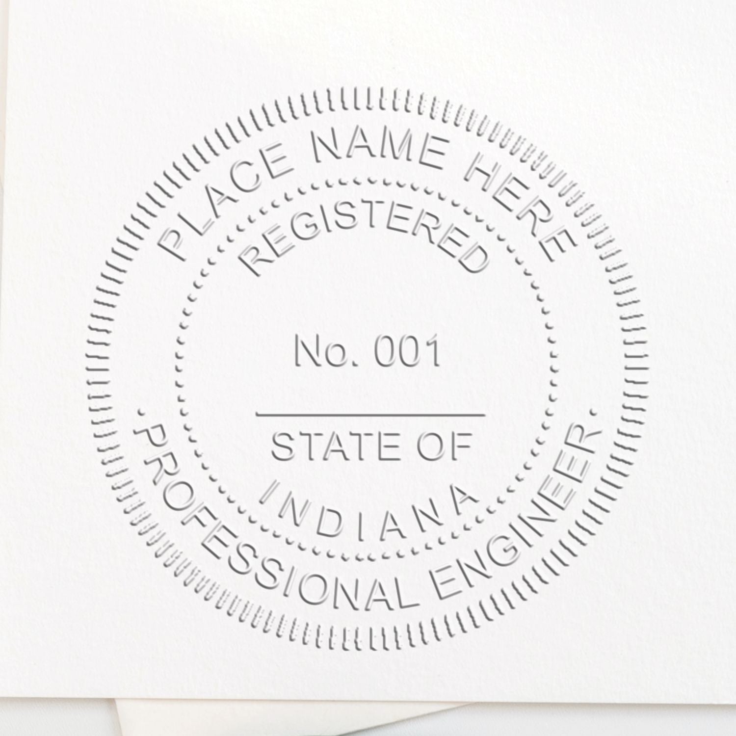 A stamped impression of the Long Reach Indiana PE Seal in this stylish lifestyle photo, setting the tone for a unique and personalized product.