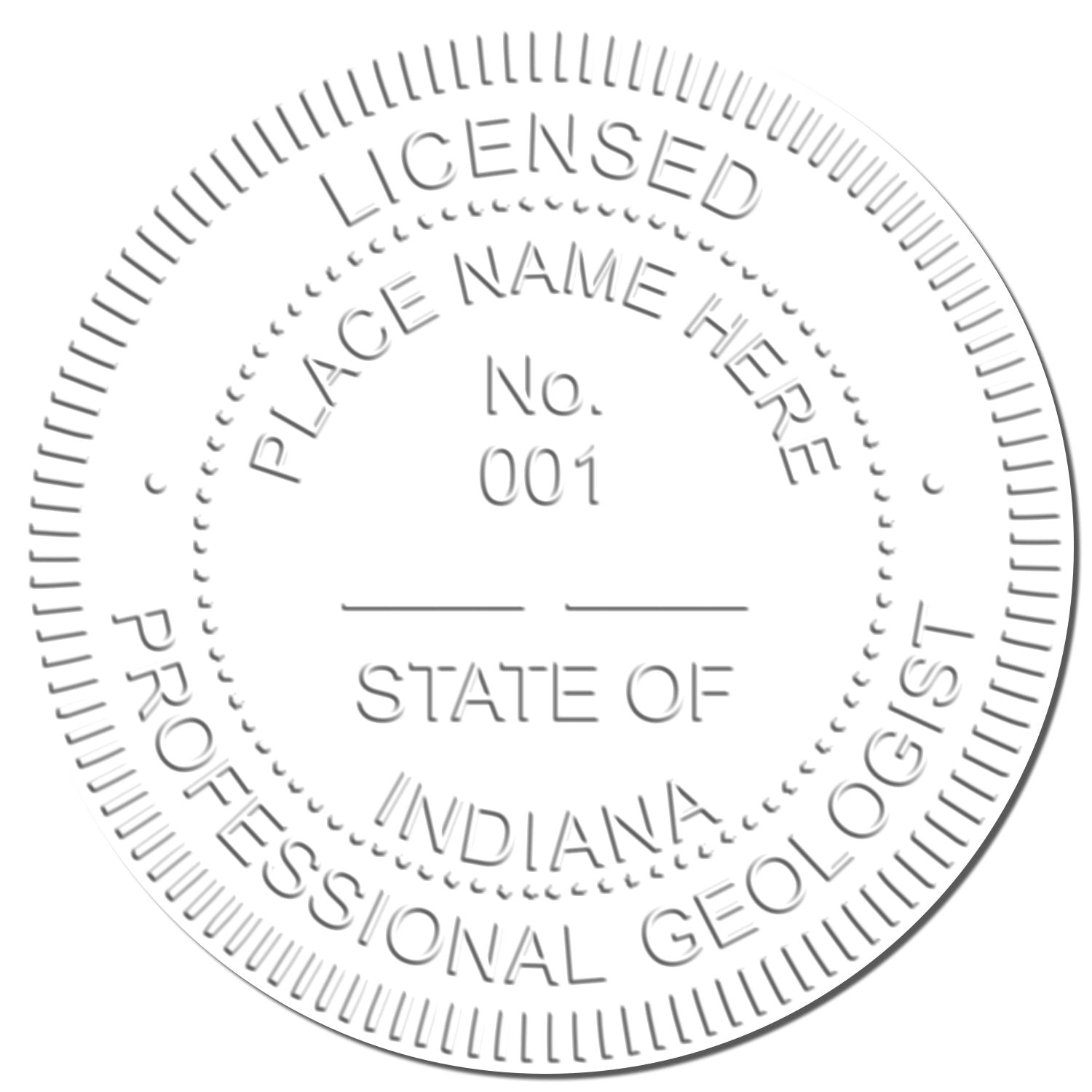 A stamped imprint of the Soft Indiana Professional Geologist Seal in this stylish lifestyle photo, setting the tone for a unique and personalized product.