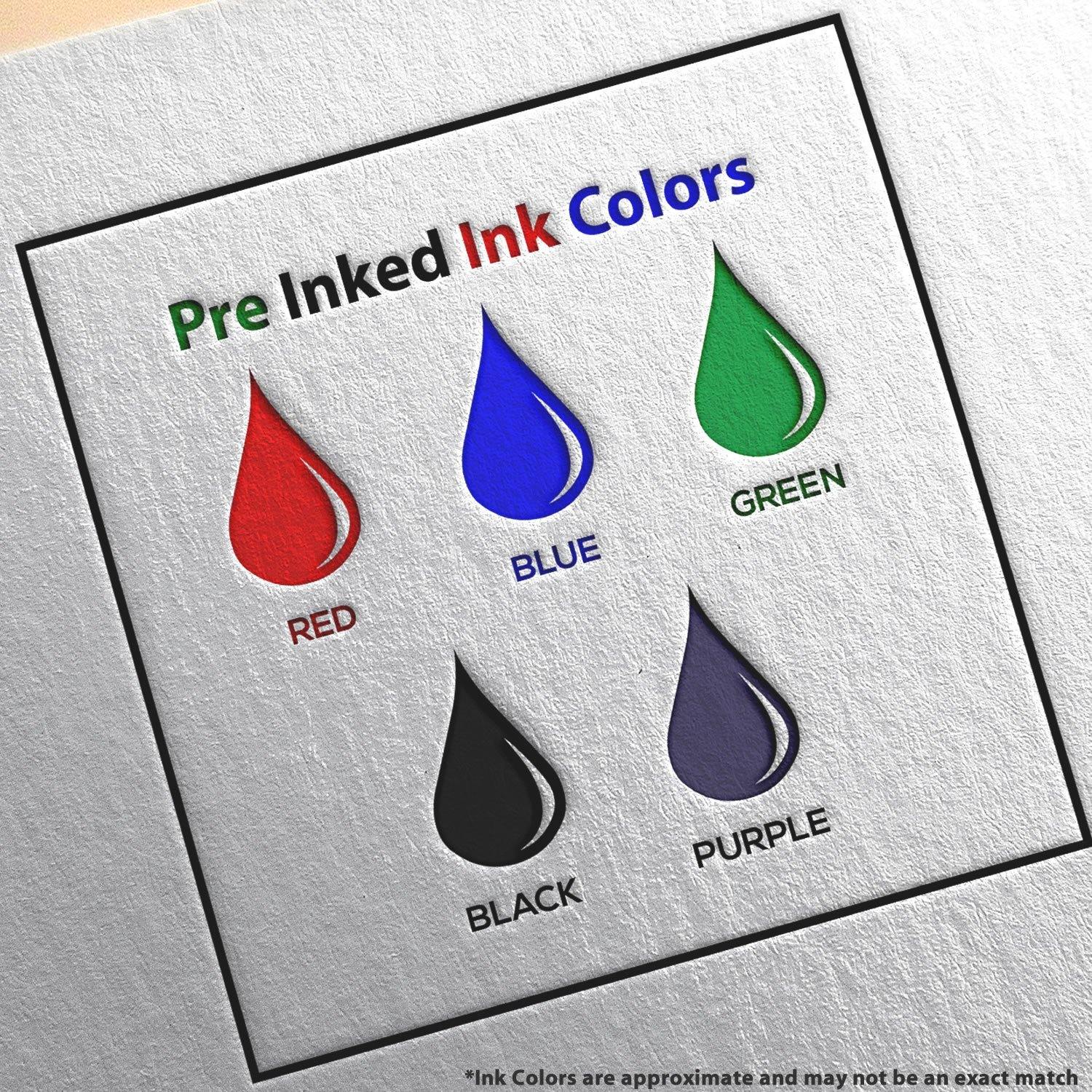 Large Pre Inked Two Line Received Stamp Ink Color Options